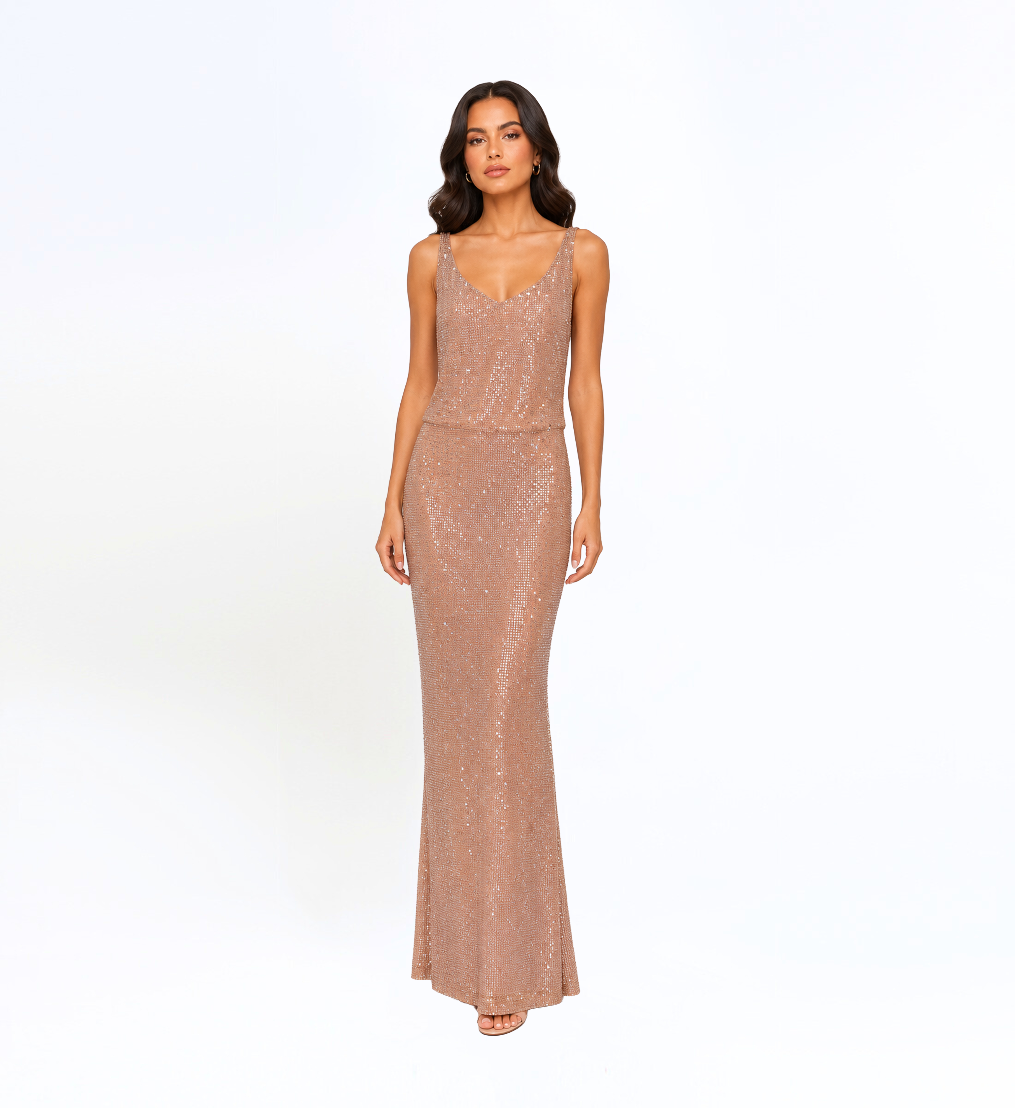 ROSE GOLD SEQUIN COLUMN GOWN