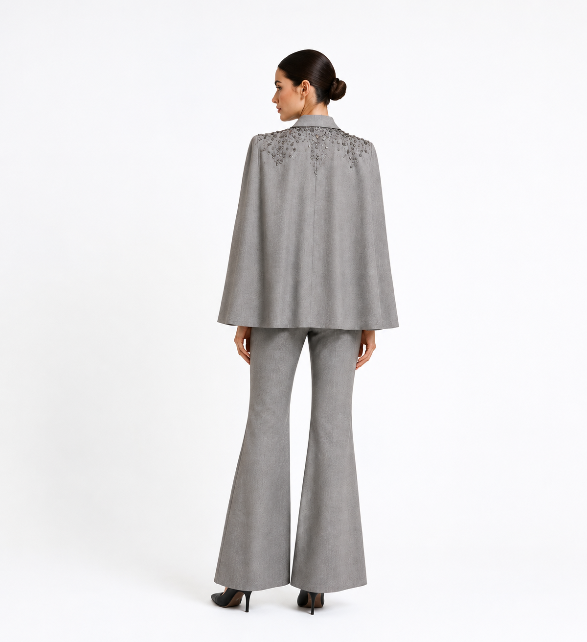 EMBELLISHED CAPE SUIT SET