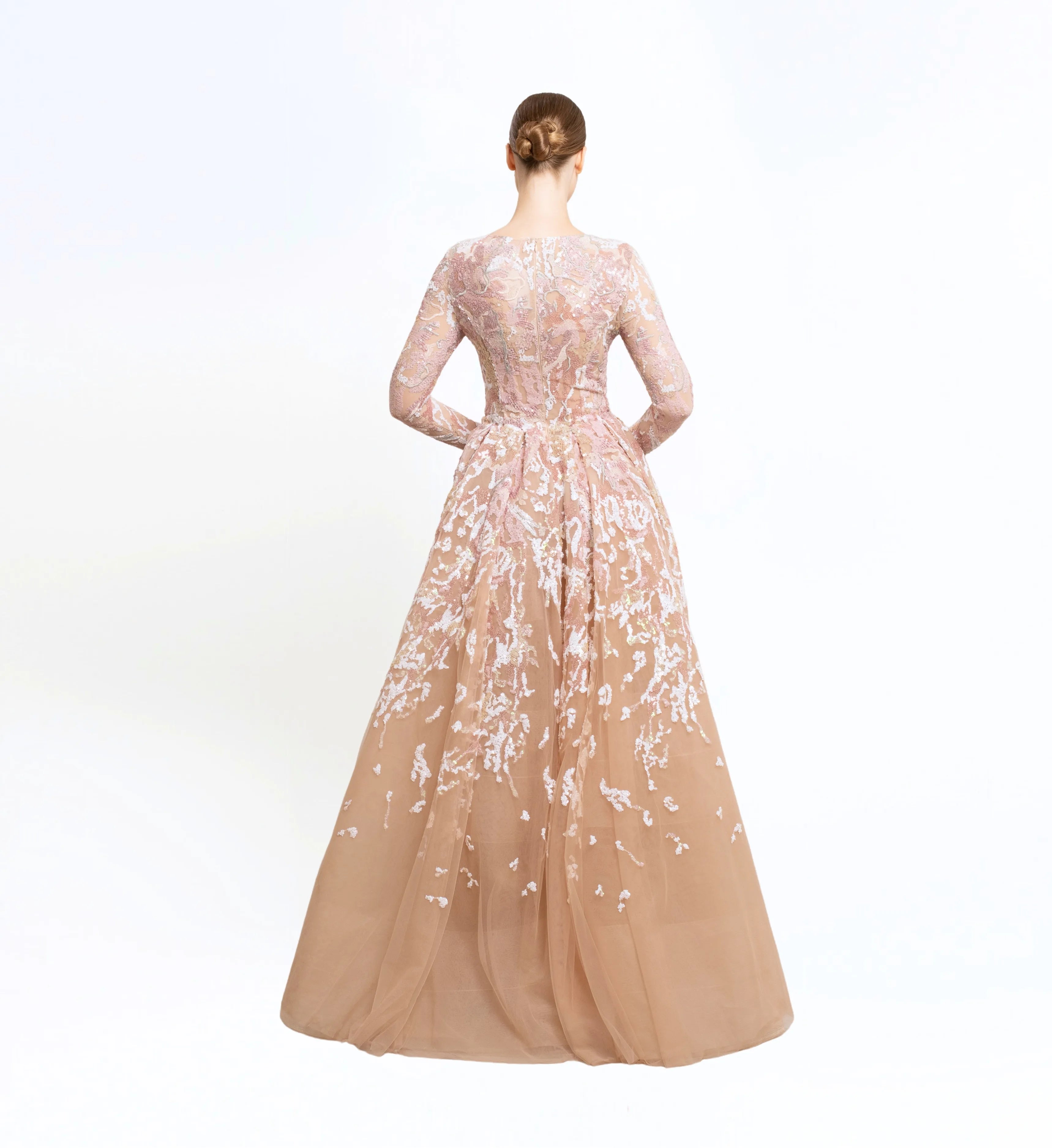 SEQUIN EMBROIDERED LONGSLEEVES GOWN