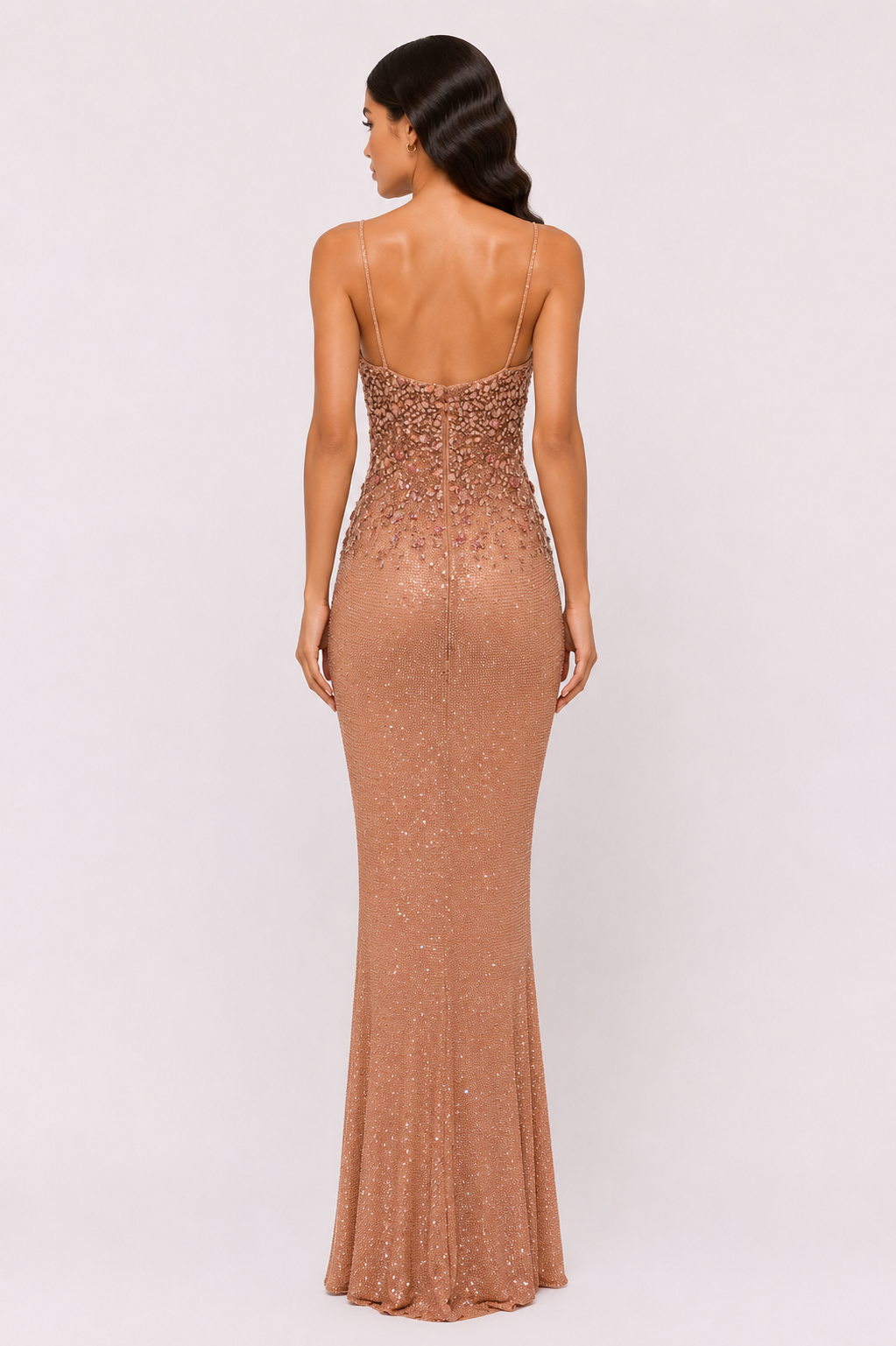 PLUNGE EMBELLISHED GOWN