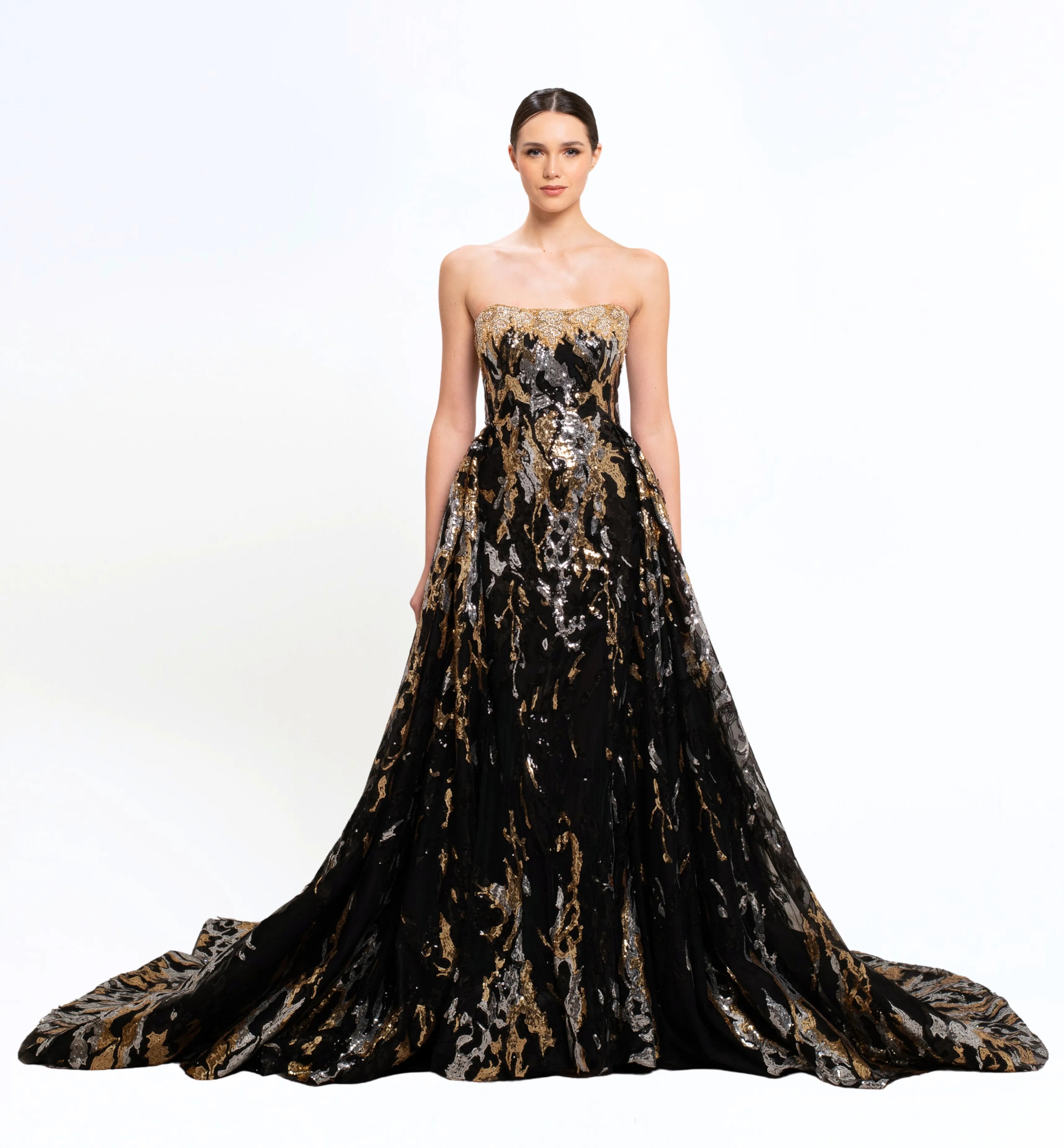 SEQUIN EMBROIDERED LONG DRESS