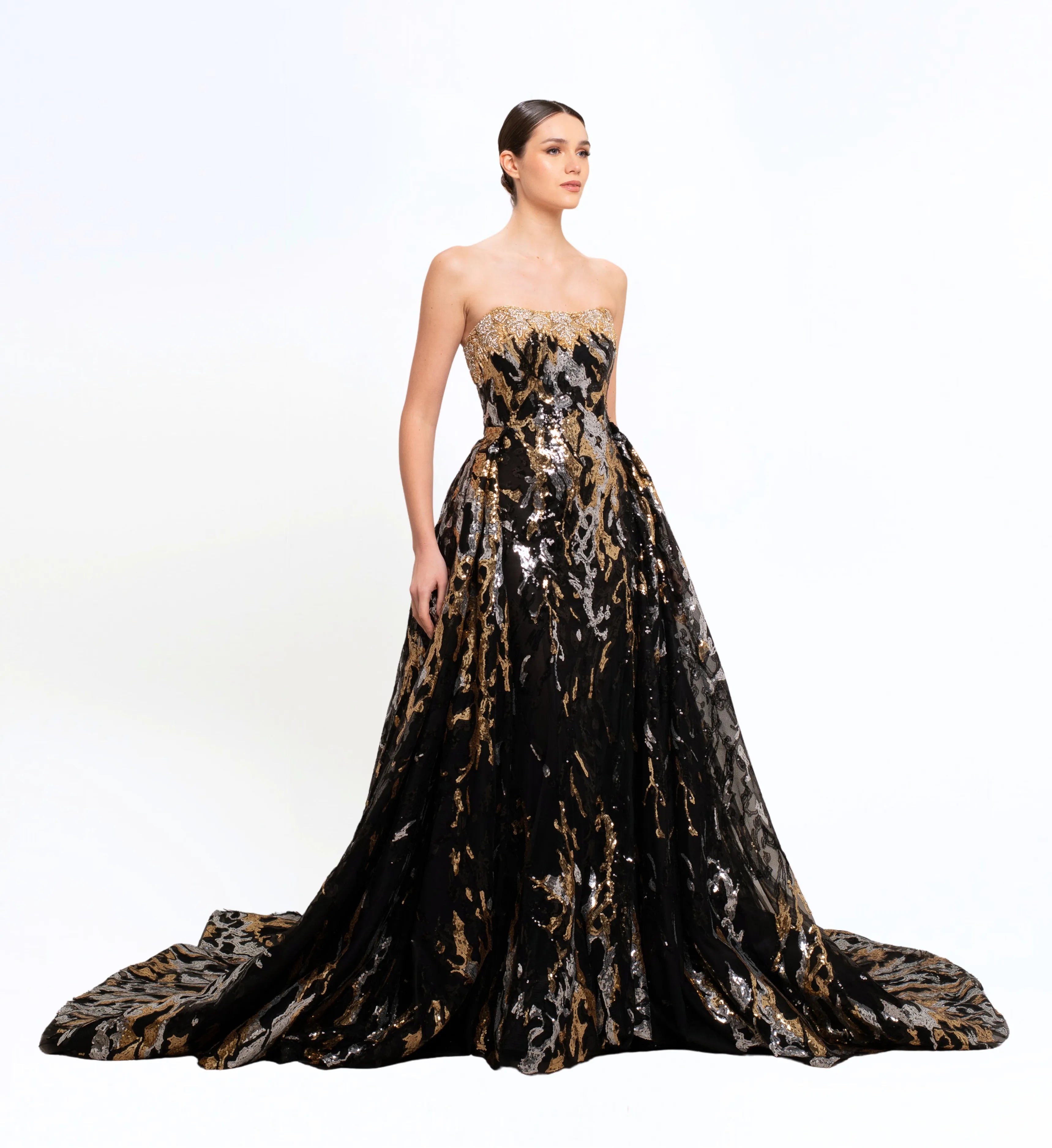 SEQUIN EMBROIDERED LONG DRESS