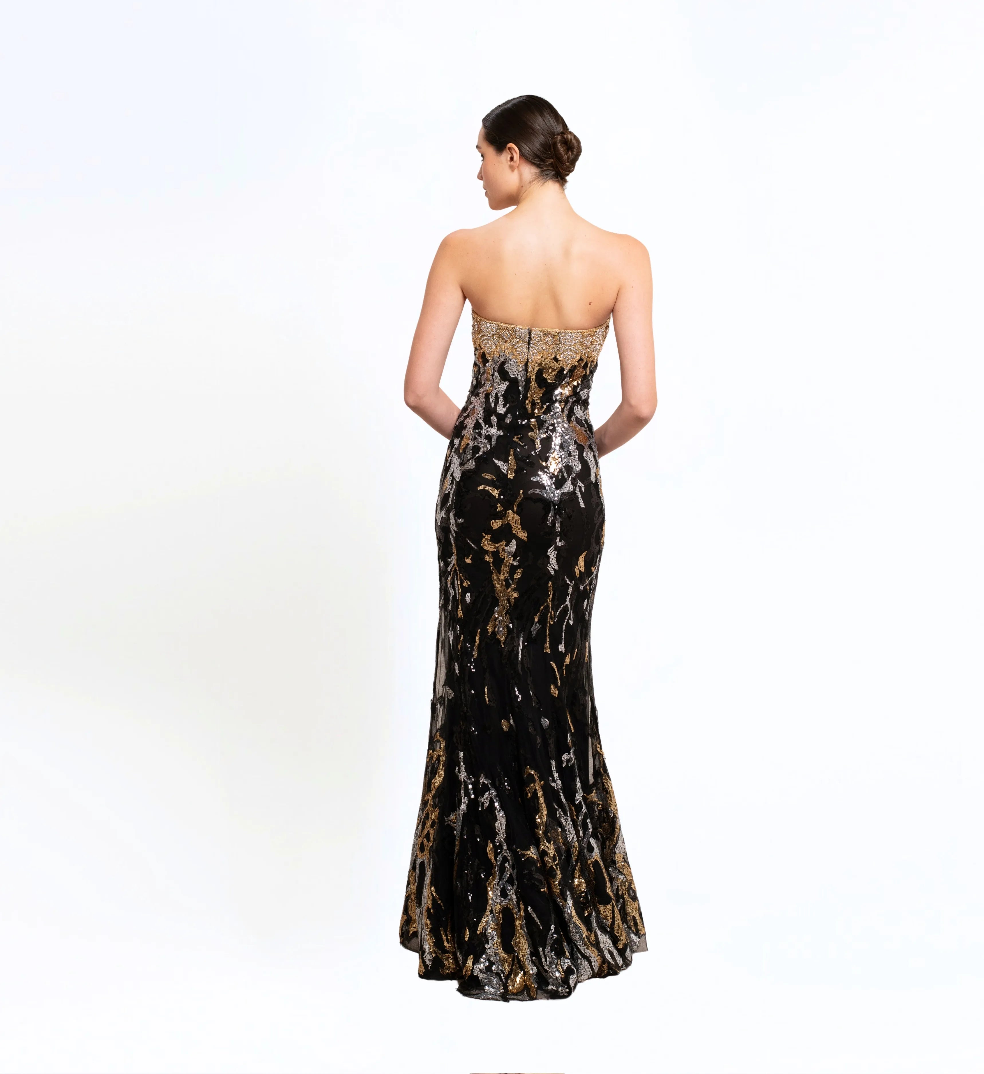 SEQUIN EMBROIDERED LONG DRESS