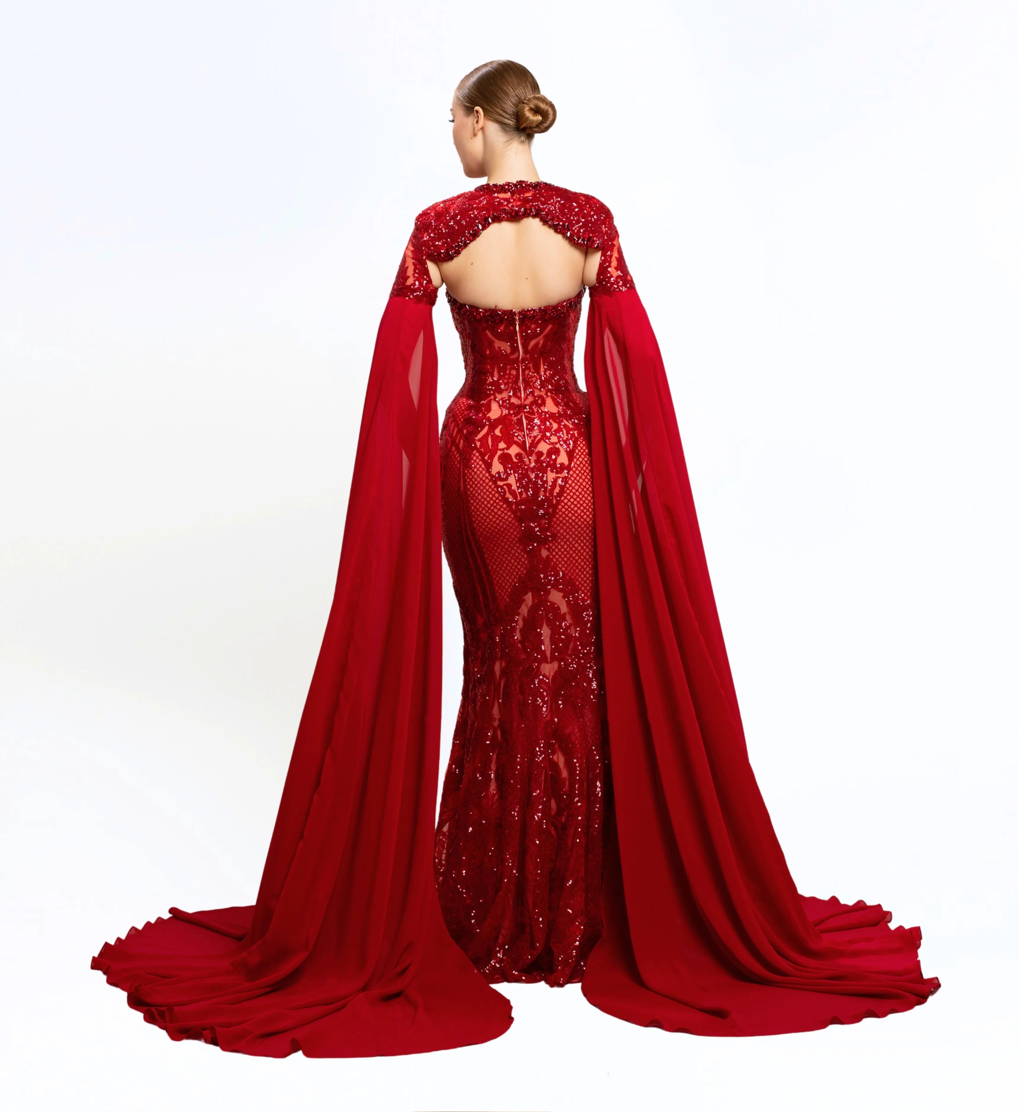 SEQUIN EMBROIDERED LONG DRESS