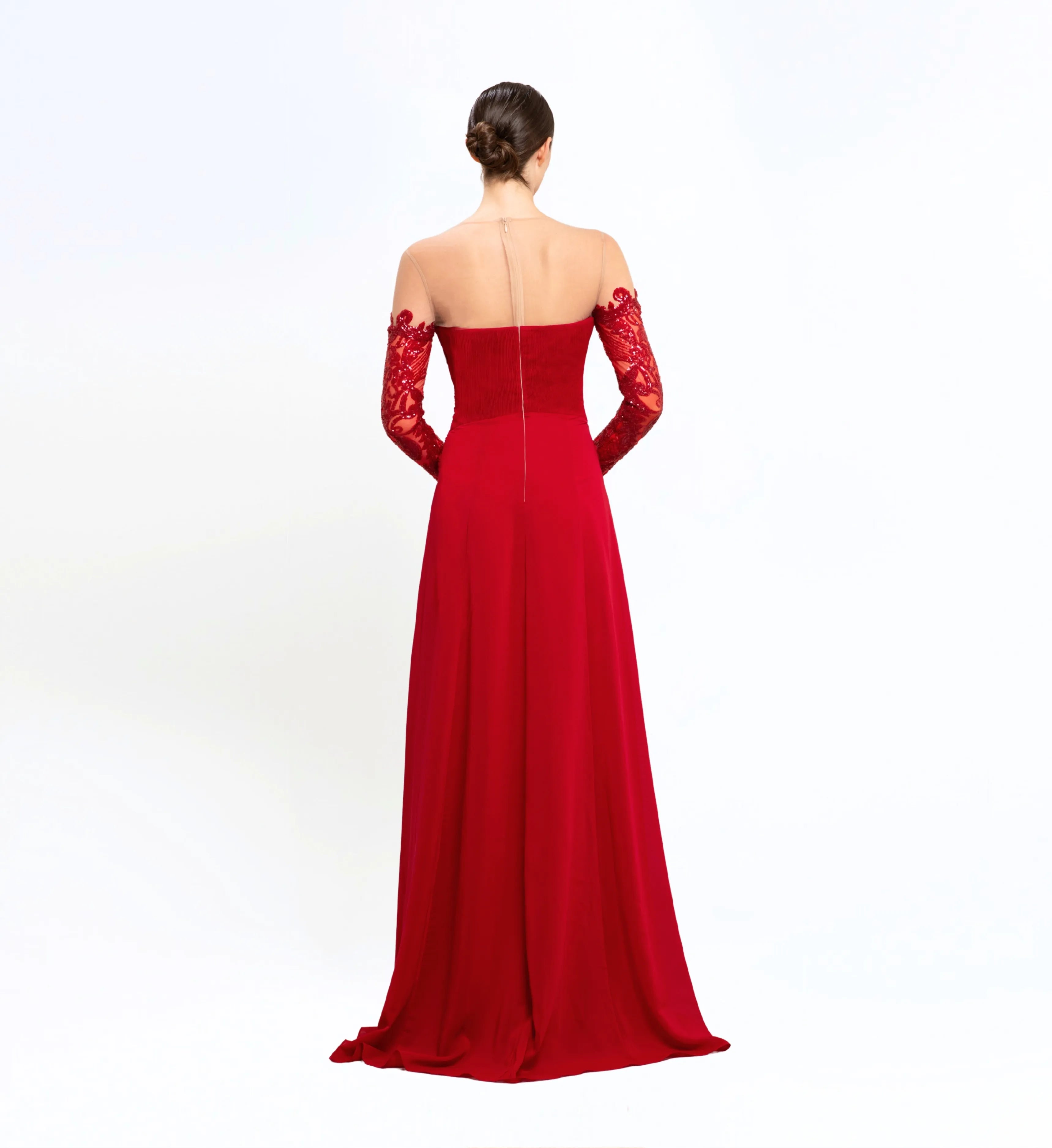 DRAPED OFF-SHOULDER LONG DRESS
