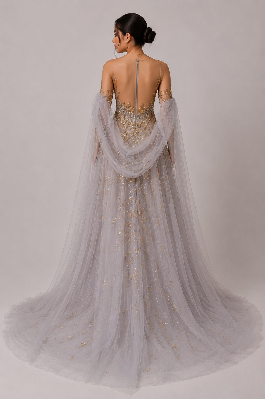 EMBELLISHED TULLE GOWN