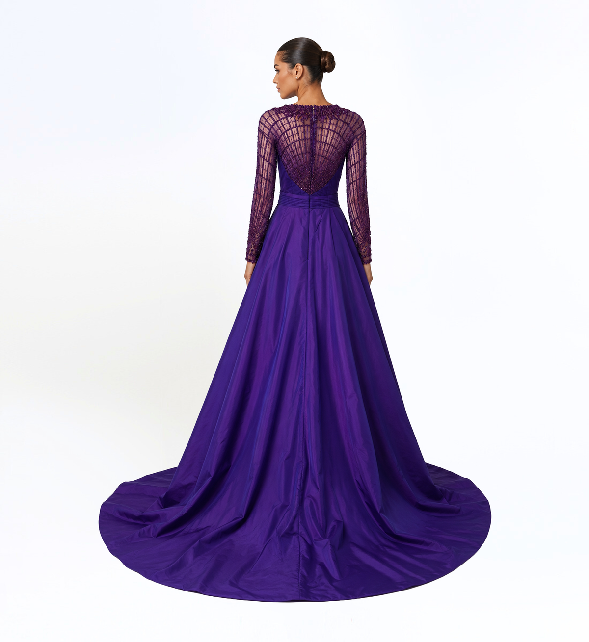 MBELLISHED MINI GOWN WITH OVERSKIRT