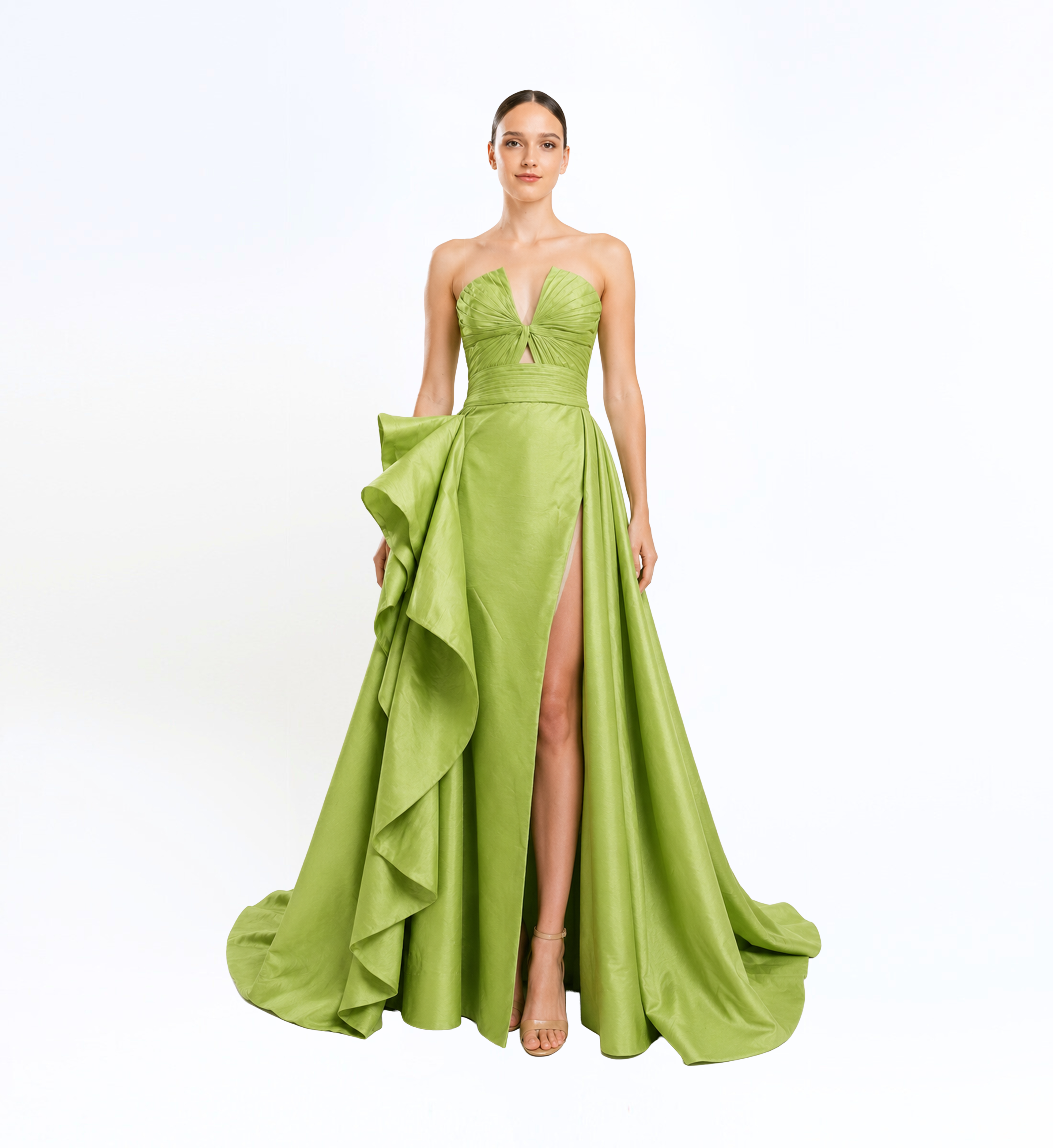 Drape Ruffle Long Dress