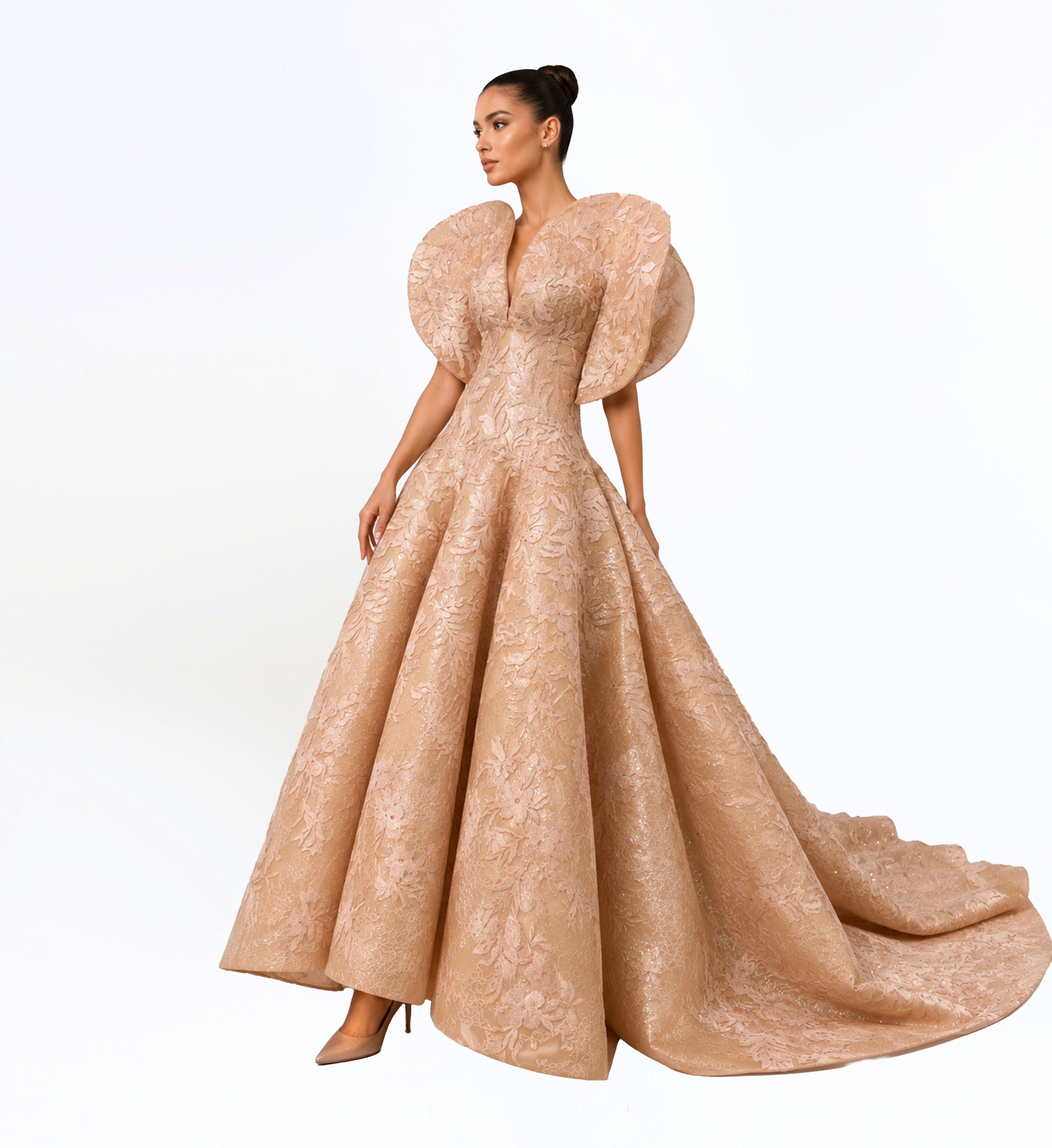 FLORAL STRUCTURED BALL GOWN