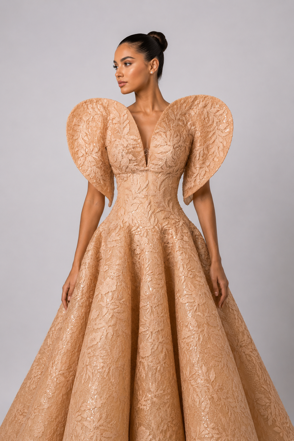 FLORAL STRUCTURED BALL GOWN