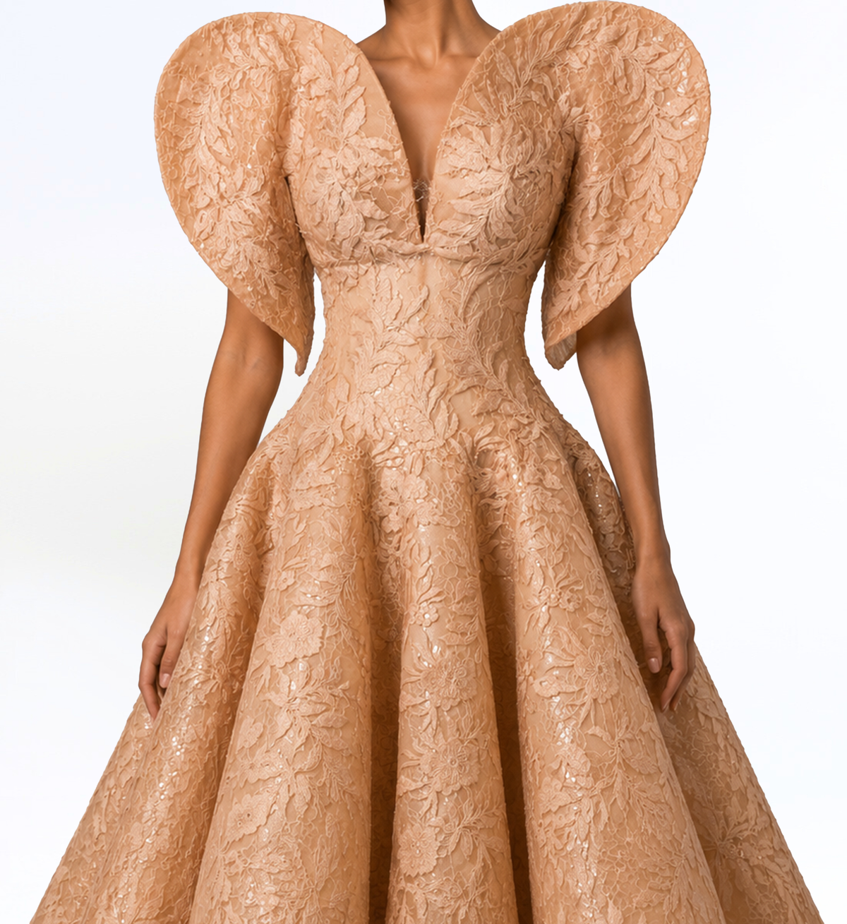 FLORAL STRUCTURED BALL GOWN