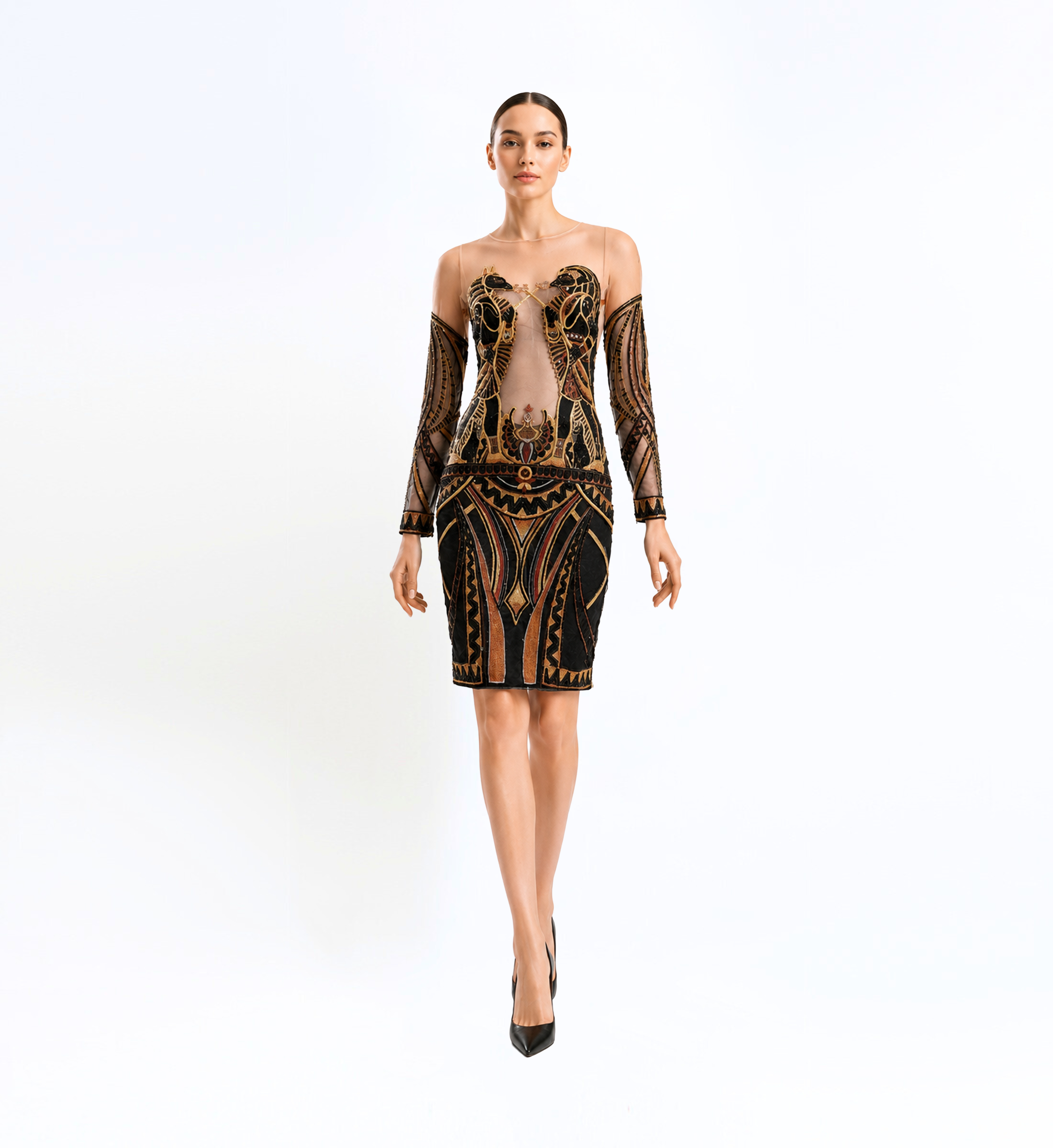 Embroidered Midi Dress
