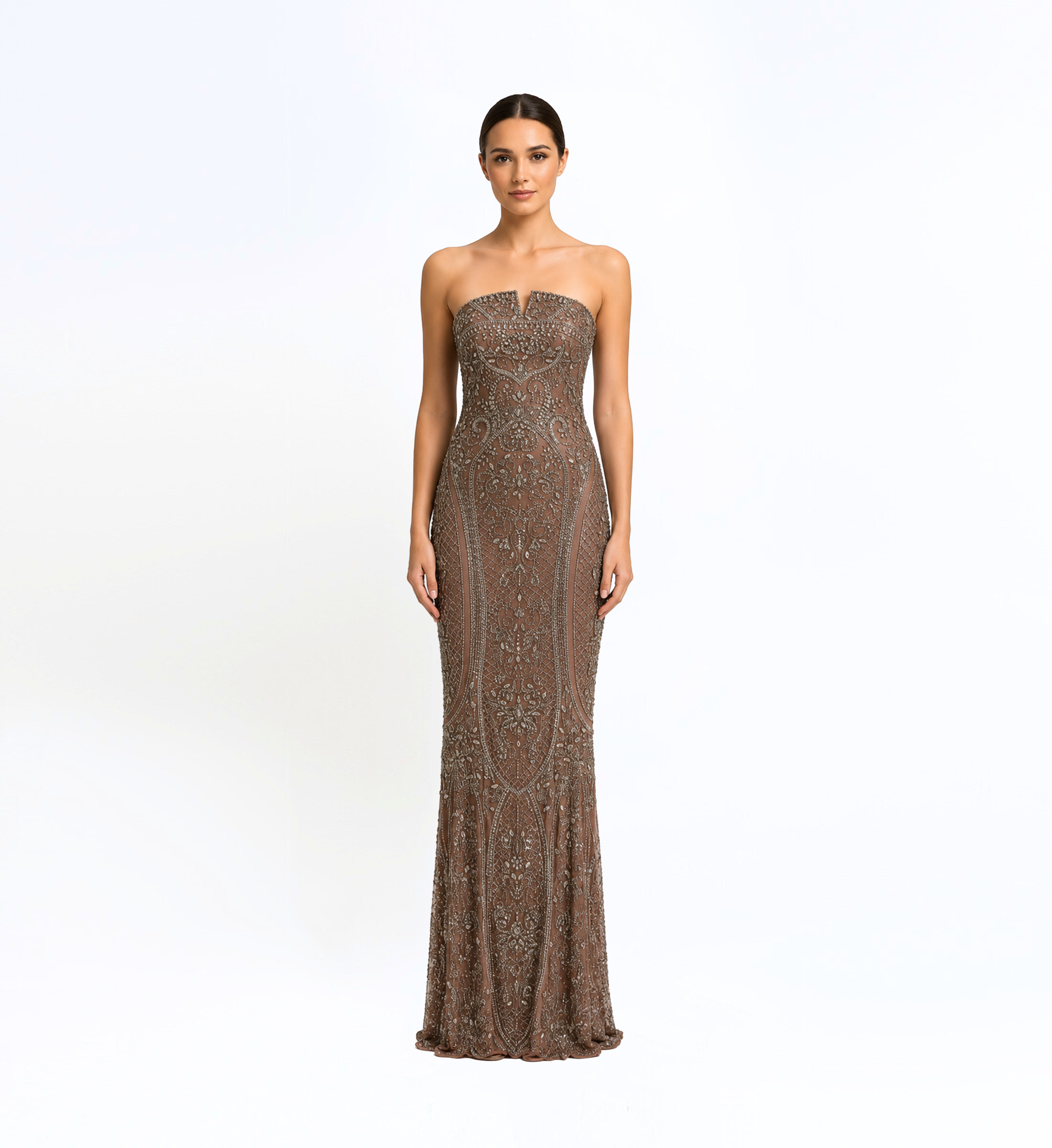 Fully Beaded Long Dress
