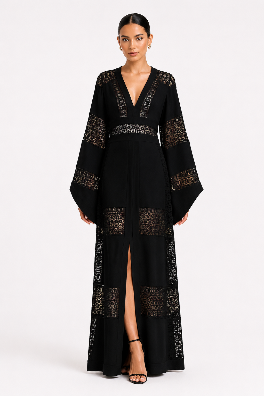 Crepe Long Dress With Slit