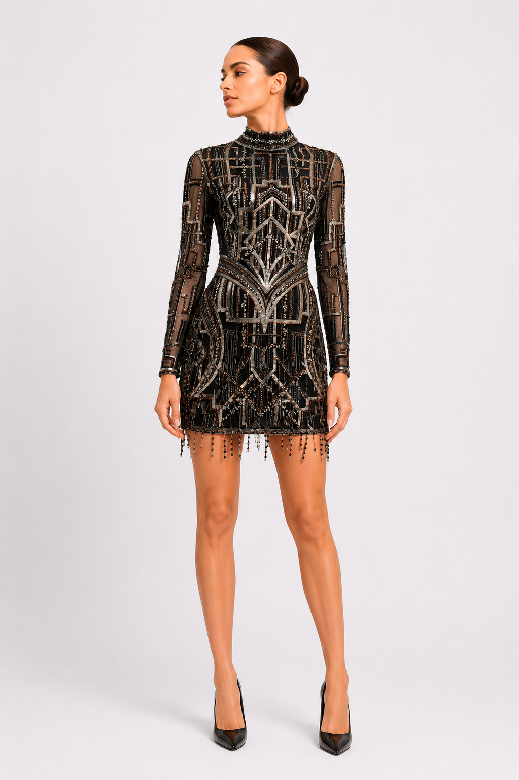 Embroidered Mini Dress