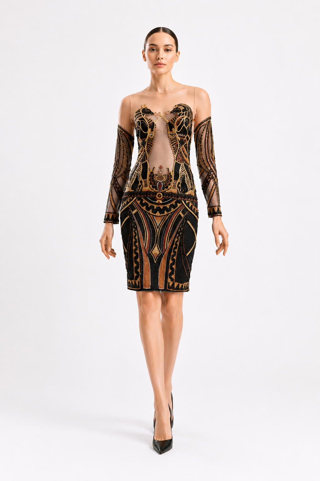 Embroidered Midi Dress