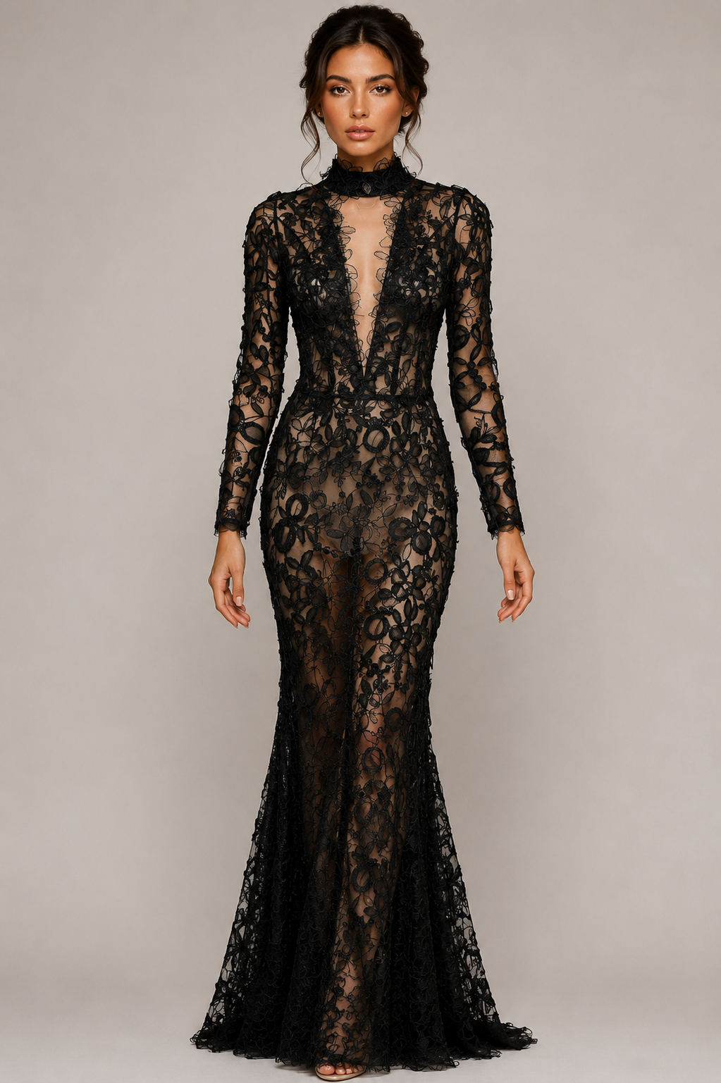 Thread Embroidered Long Dress