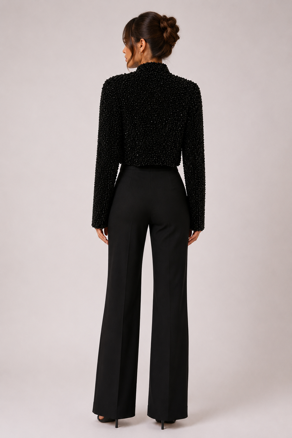 MBELLISHED JACKET WITH WIDE-LEG TROUSERS