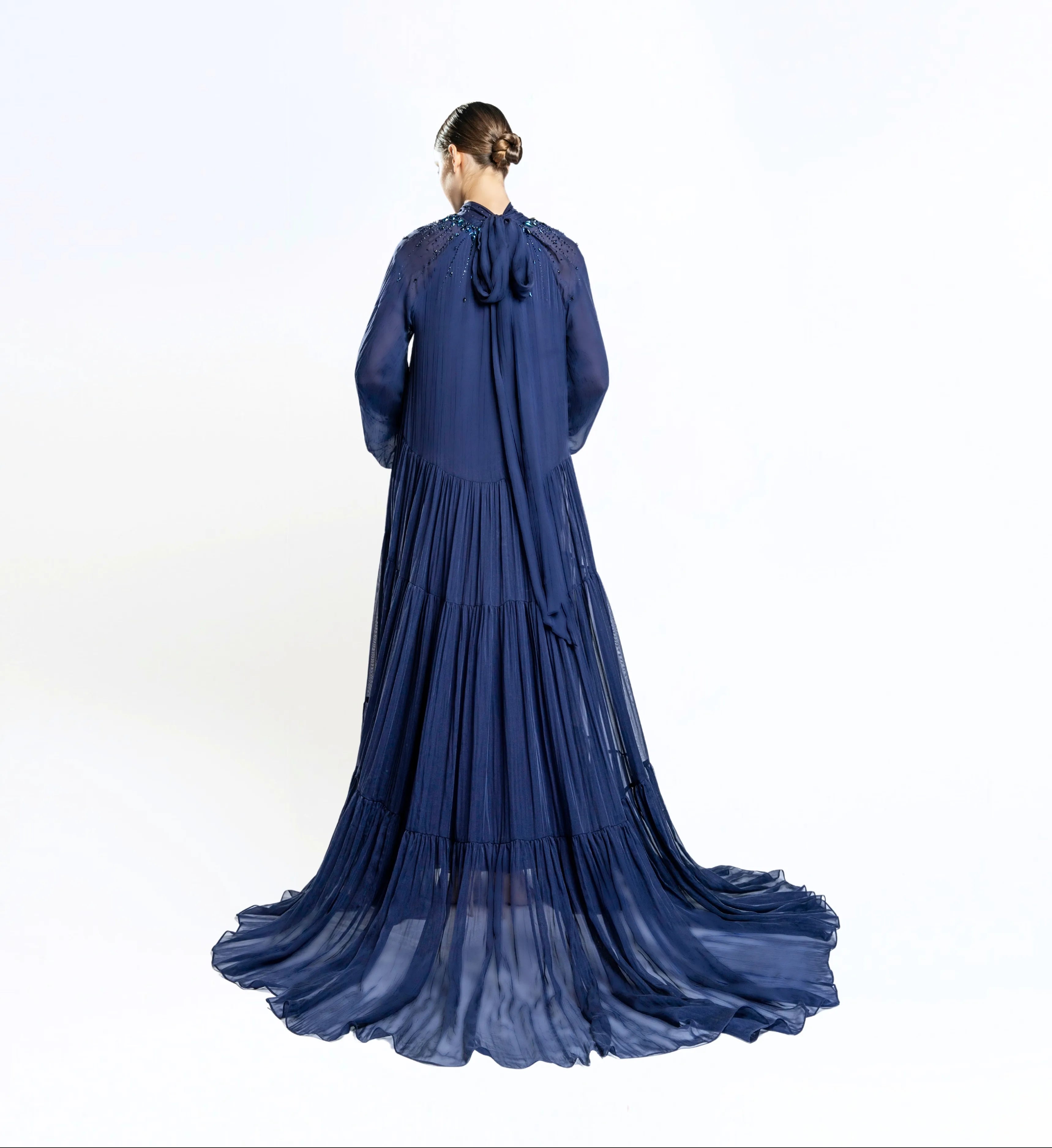 Shirred Tent Dress – Midnight Blue