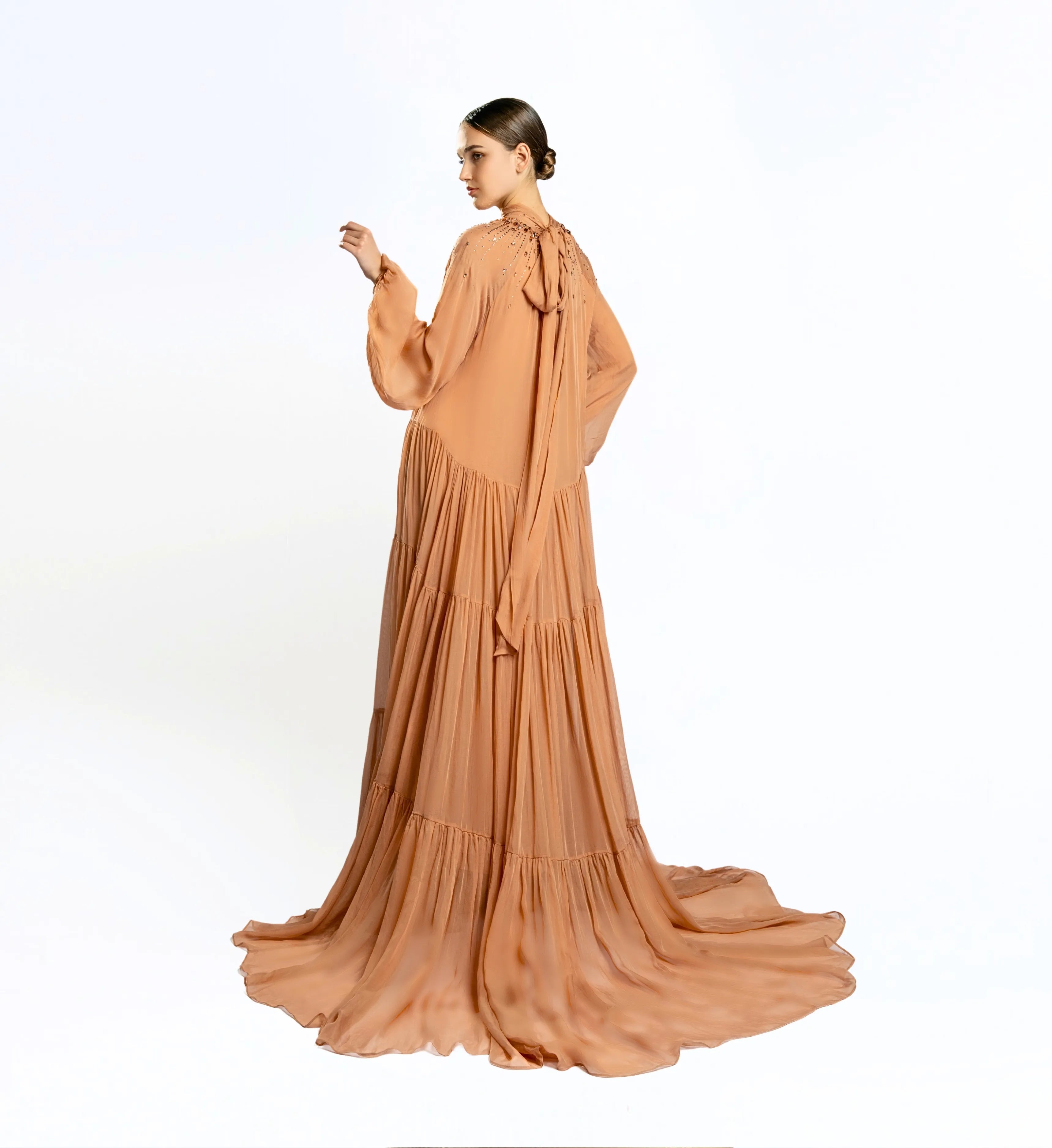 Shirred Tent Dress – Mocha Mousse