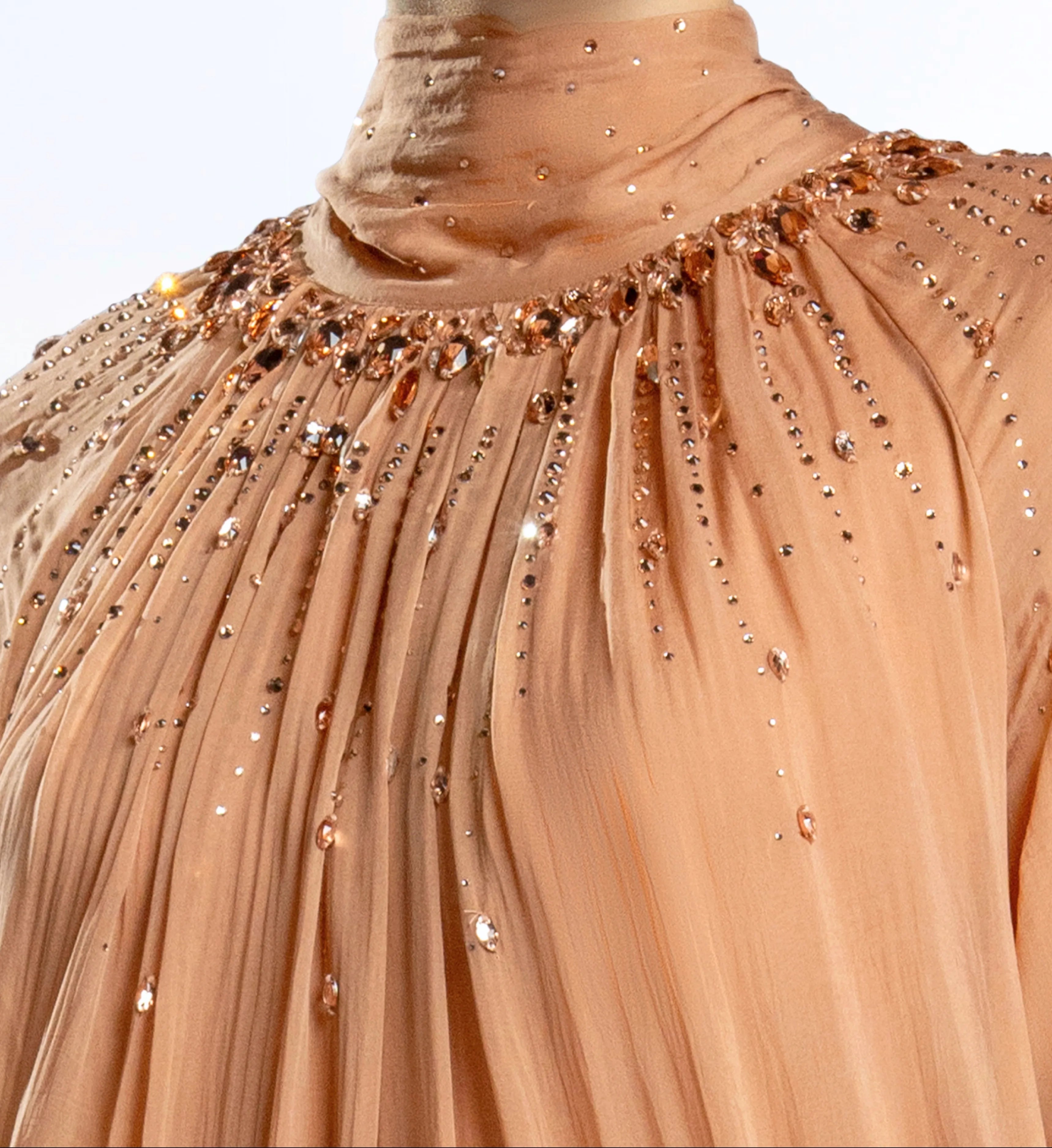 Shirred Tent Dress – Mocha Mousse