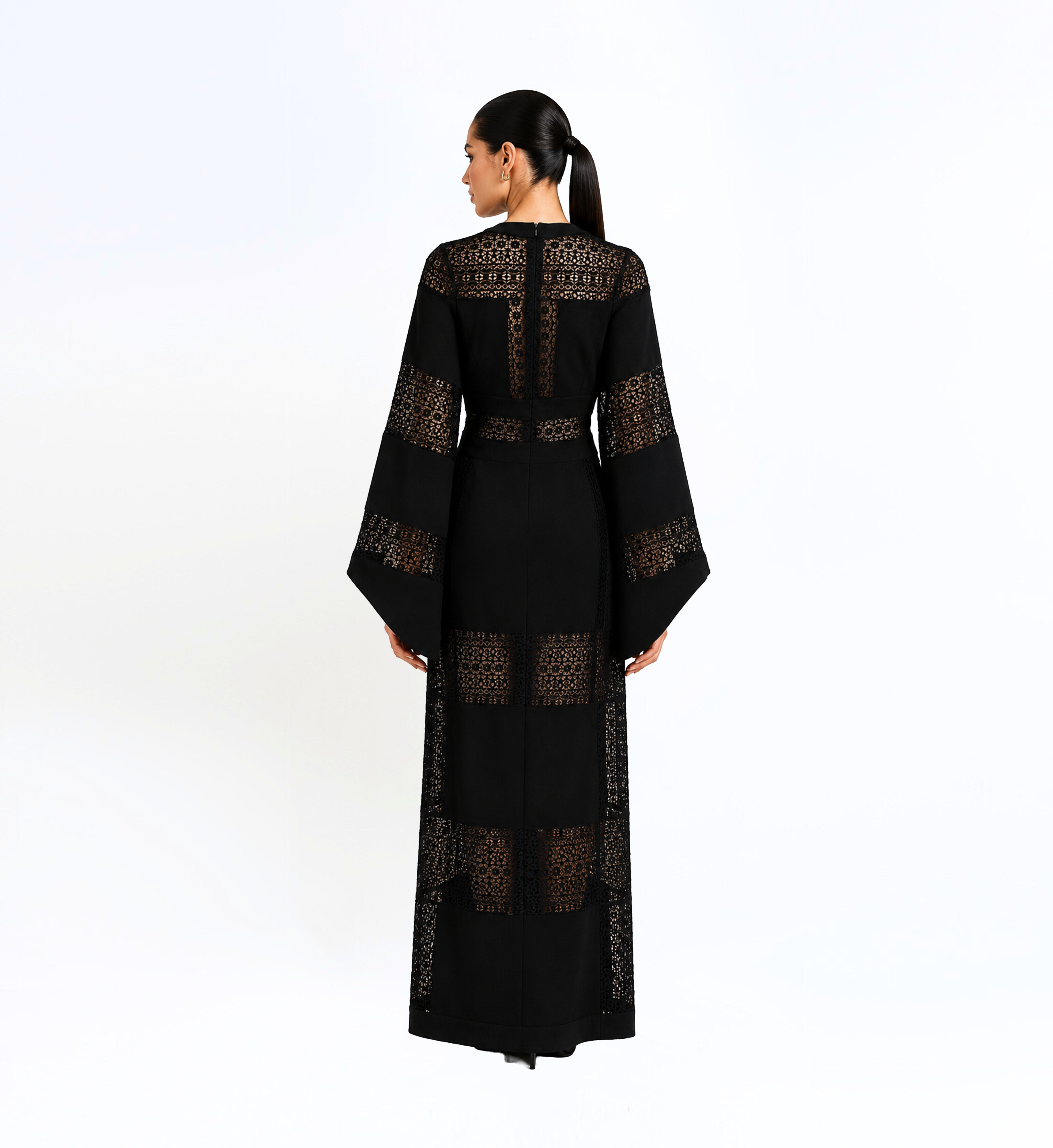Crepe Long Dress With Slit