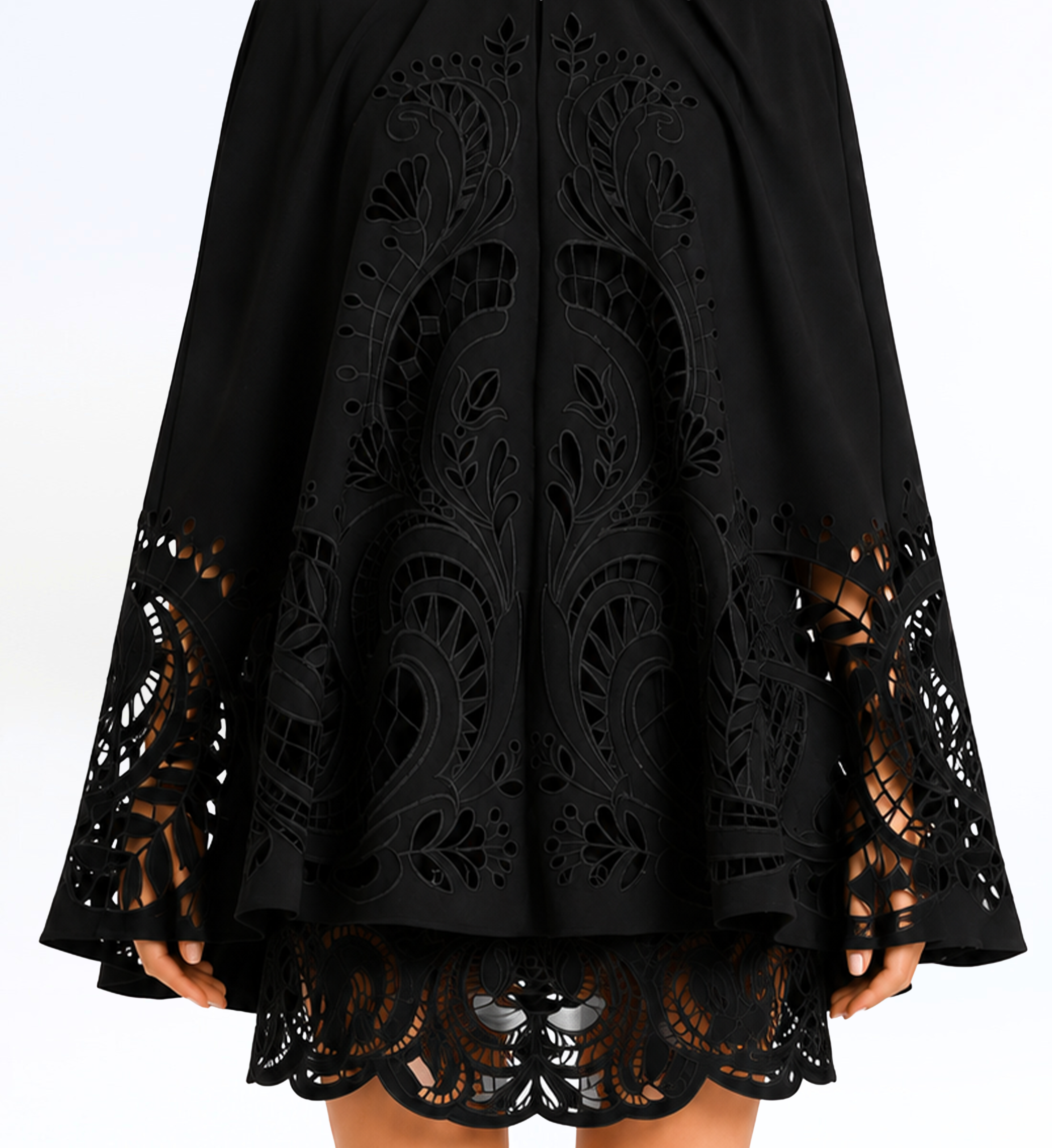 Broderie Mini Dress With Cape