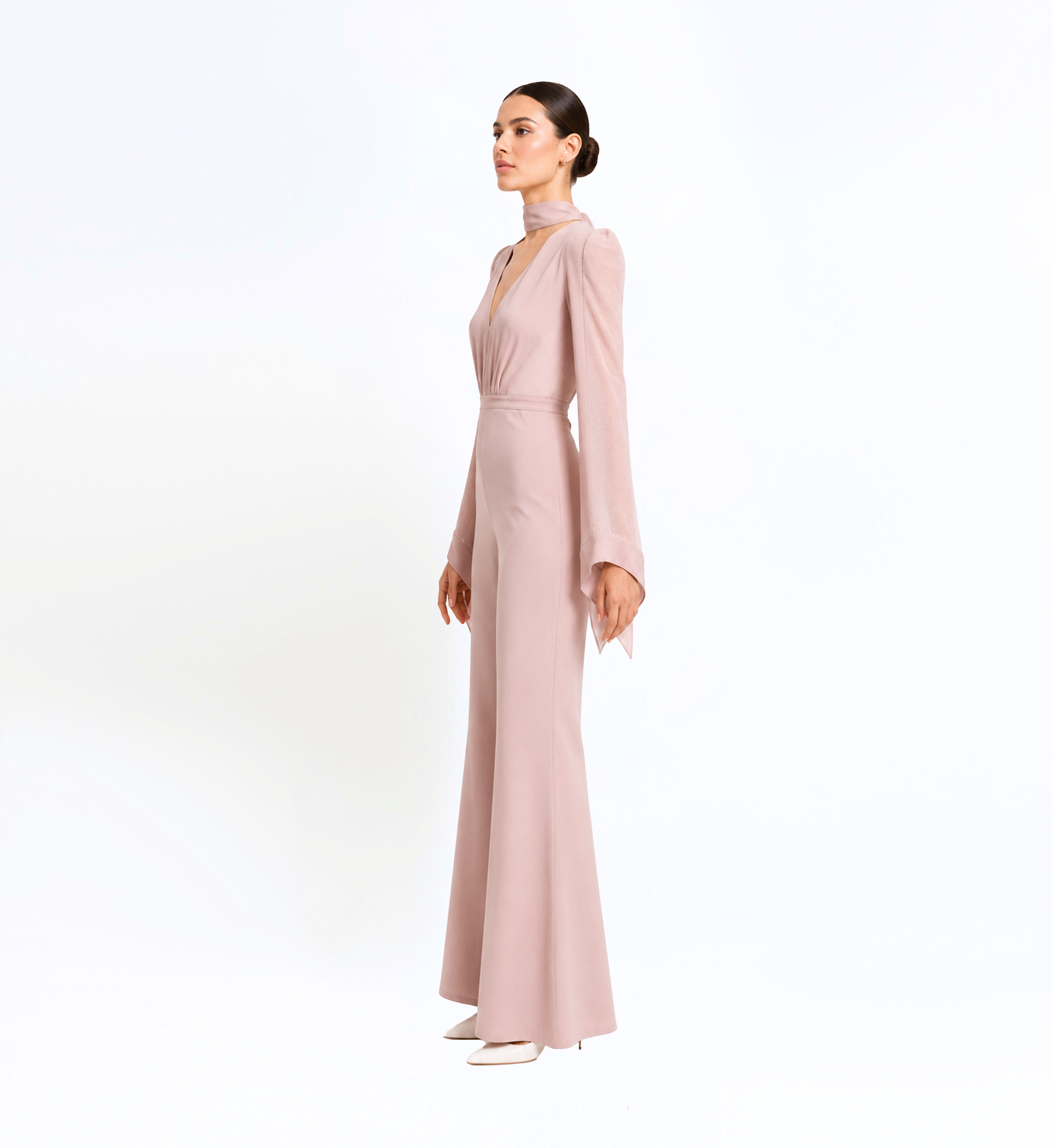 Crepe Longsleeve Jumpsuit
