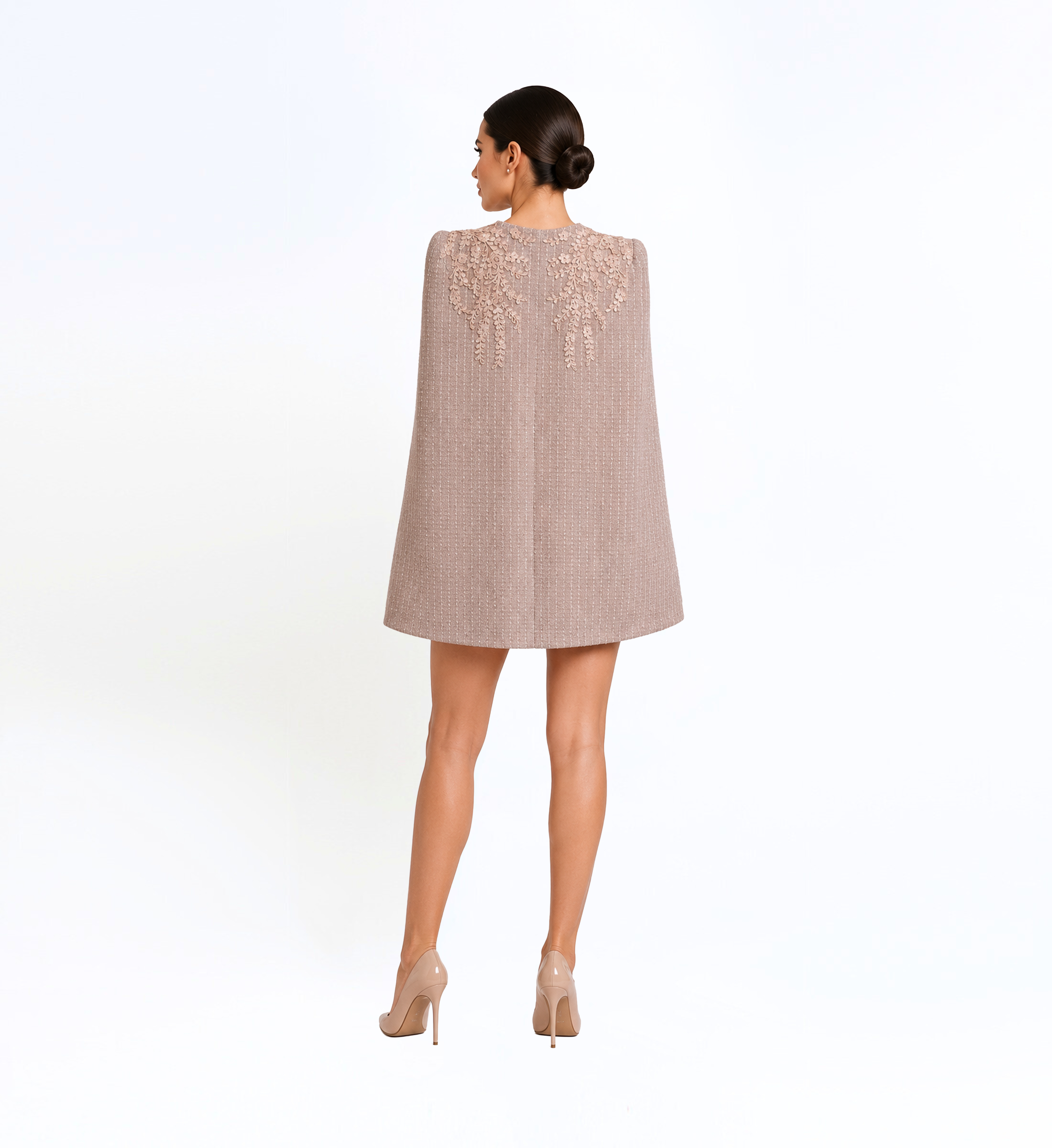 Wool Mini Dress With Cape