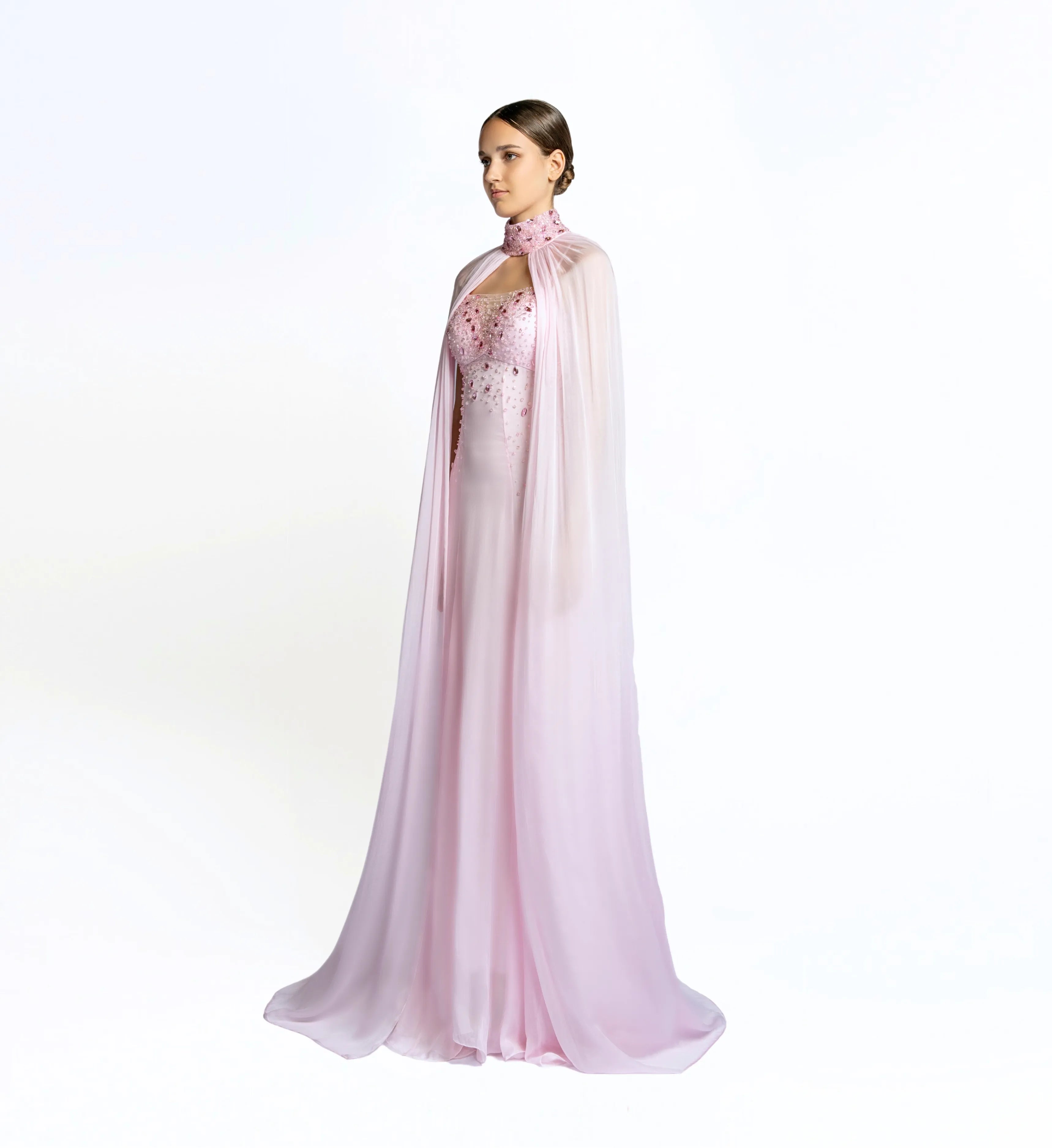 Embroidered Gored Dress – Cradle Pink
