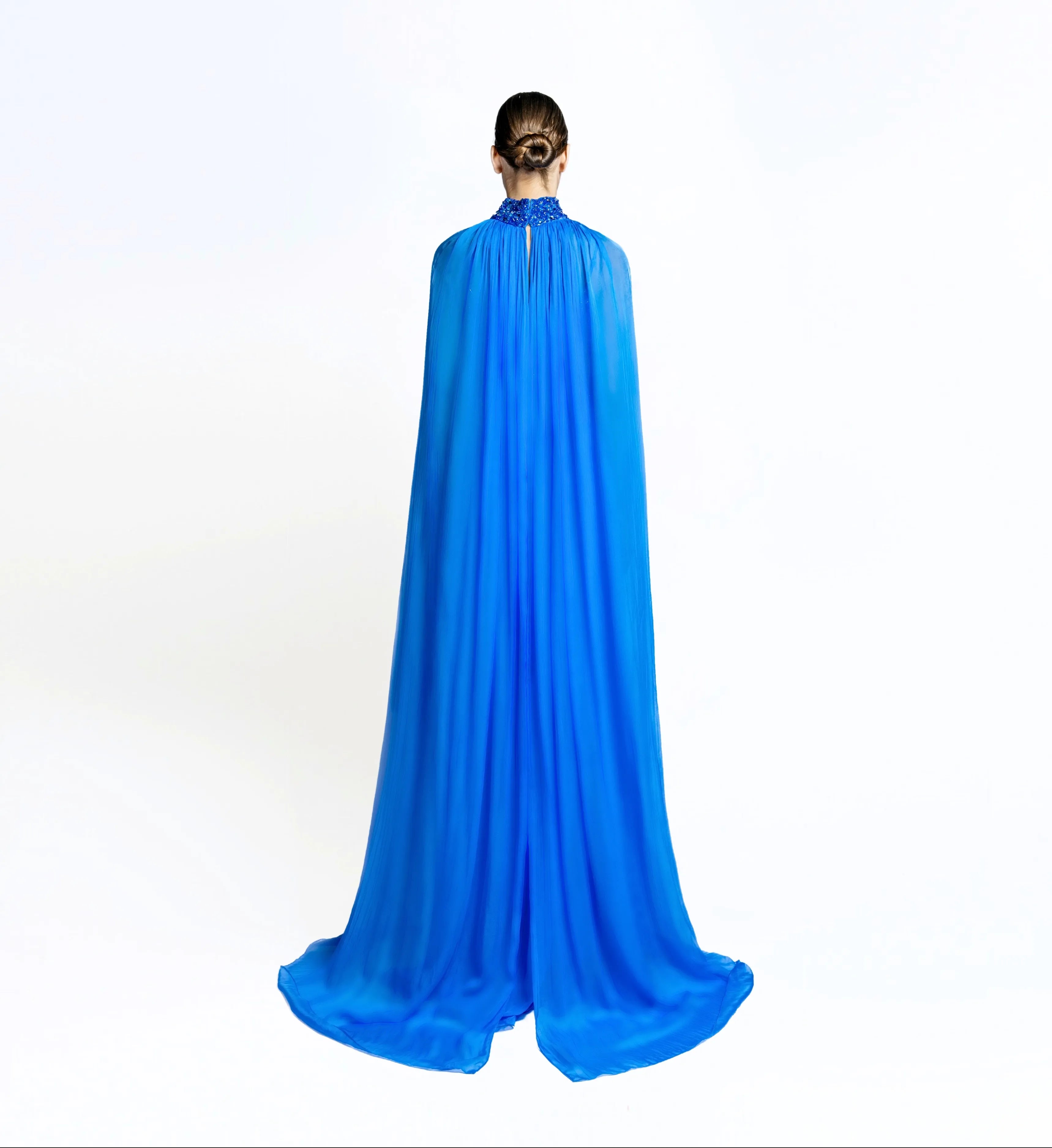 Embroidered Gored Dress – Egyptian Blue