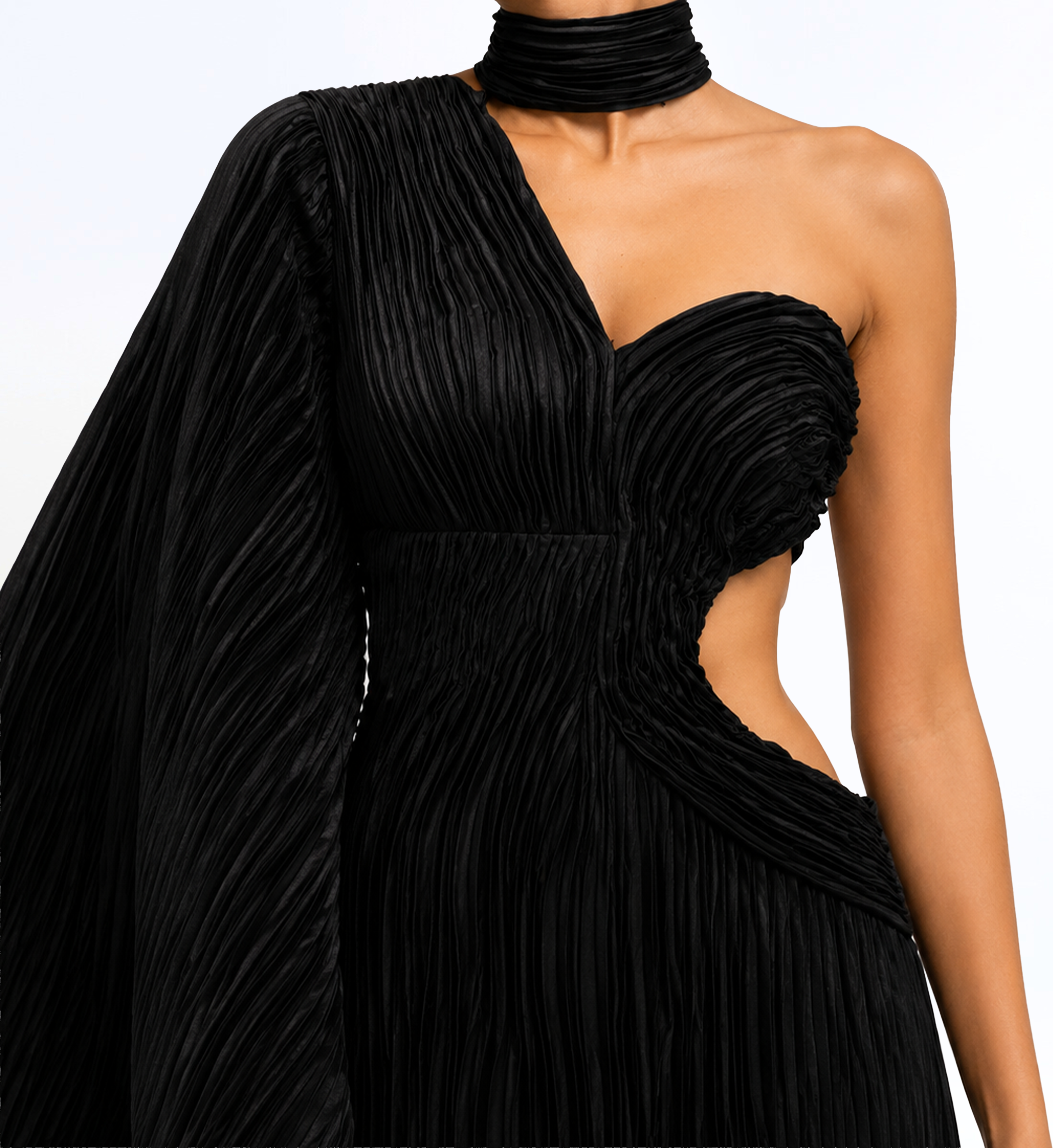 Pleated Satin Jumpsuit
