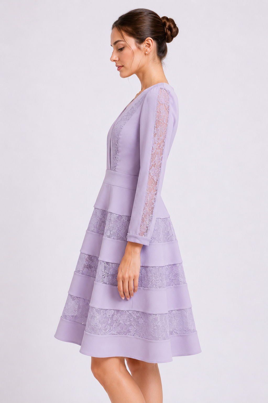Crepe V-Neckline Mini Dress