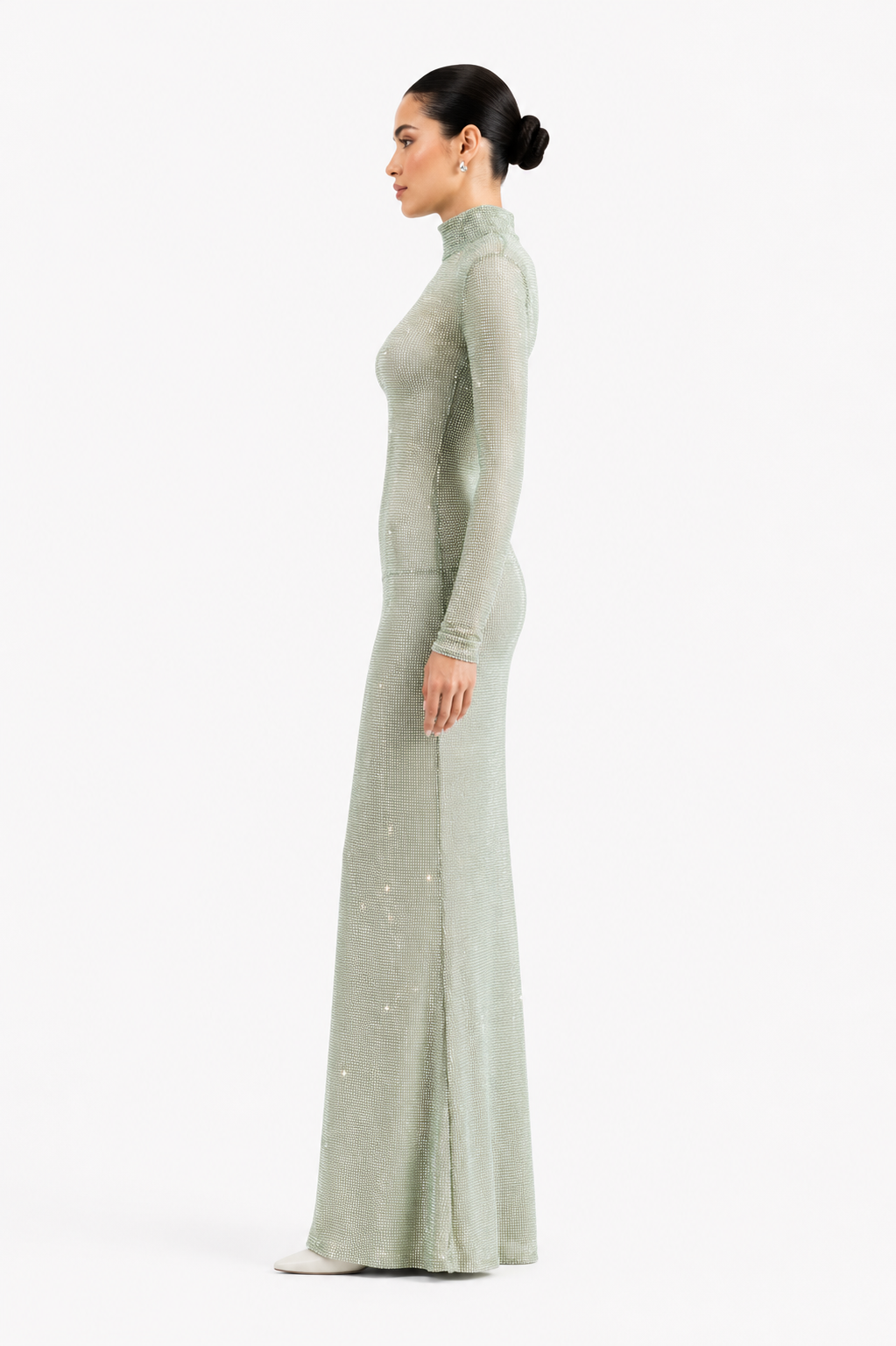 Beaded Tulle Long Dress