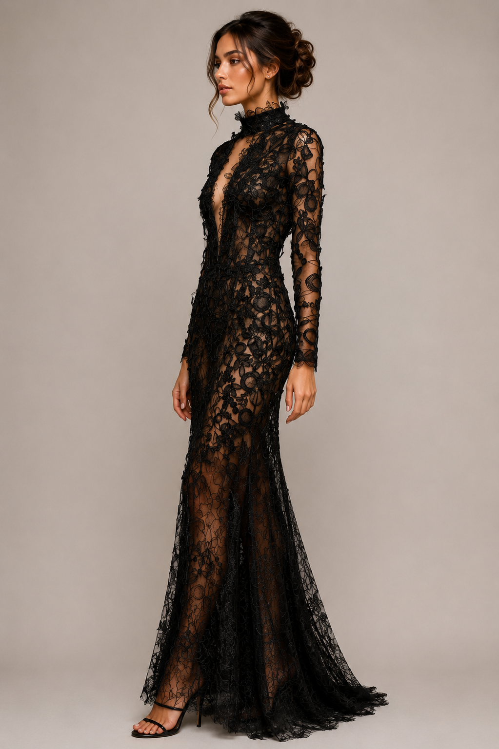 Thread Embroidered Long Dress