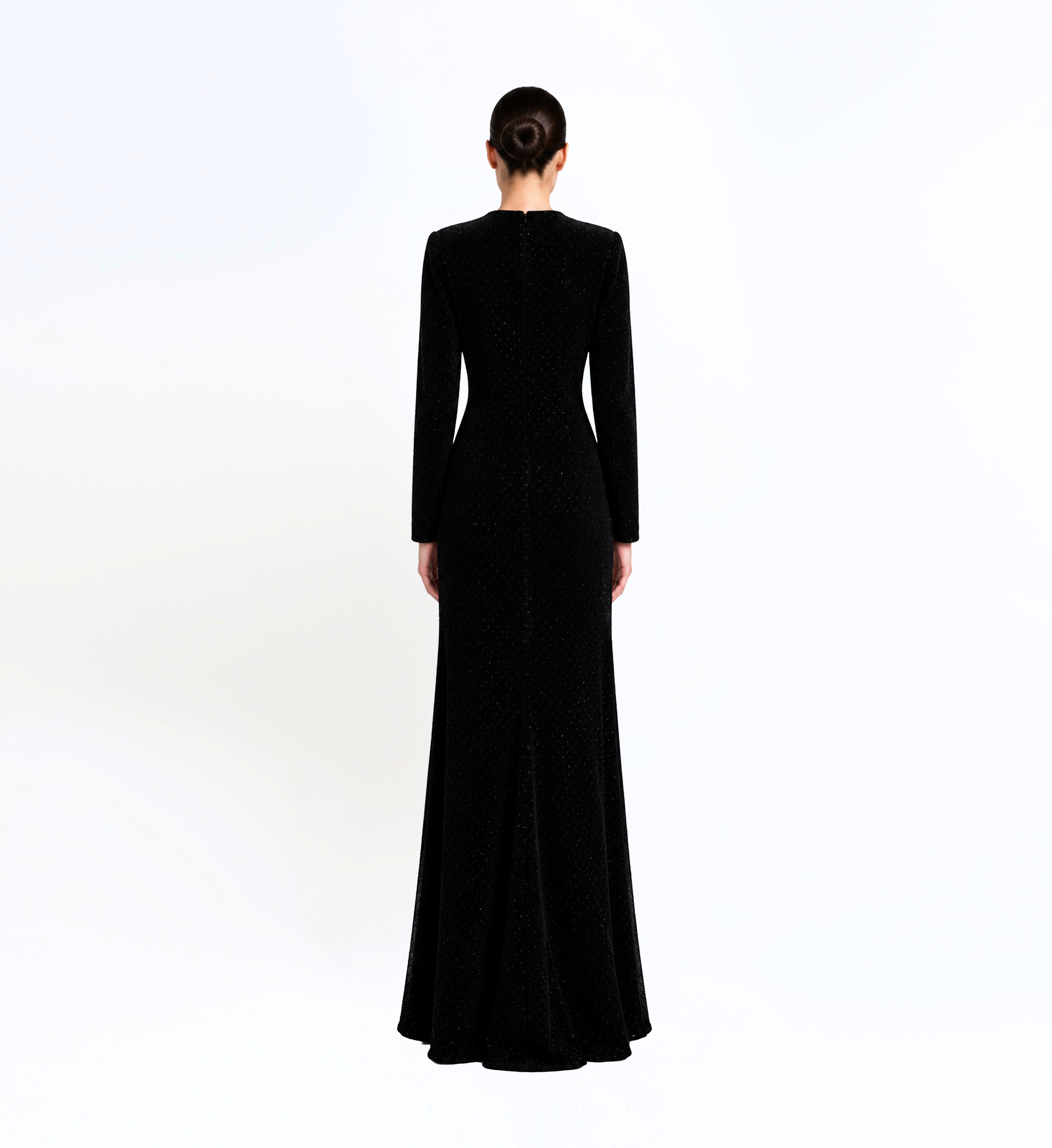 Beaded Velvet Long Dress