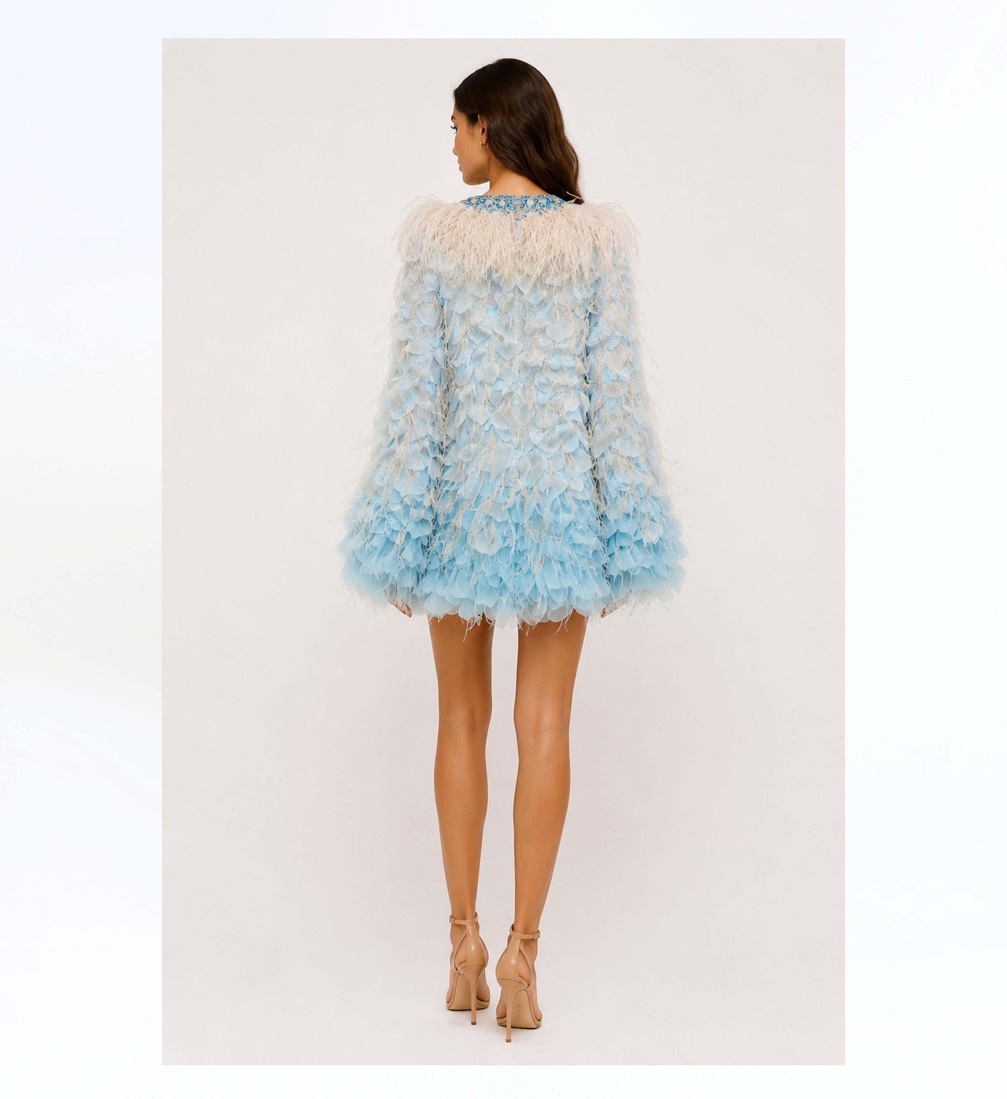 FEATHERED MINI DRESS