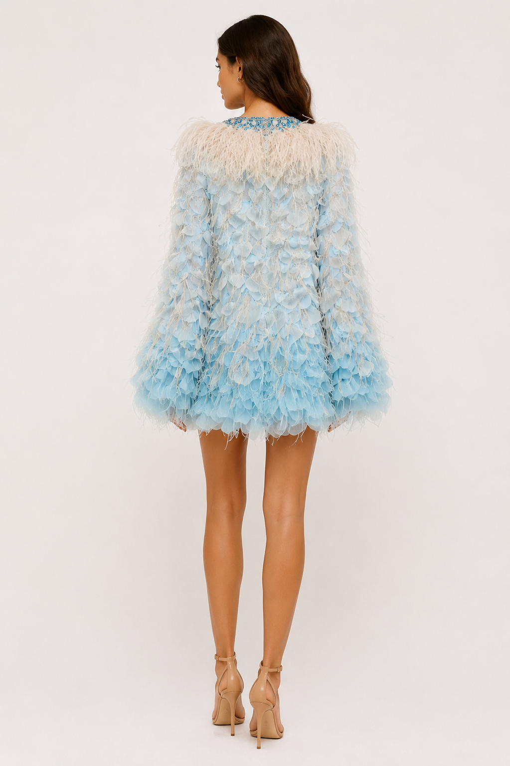 FEATHERED MINI DRESS