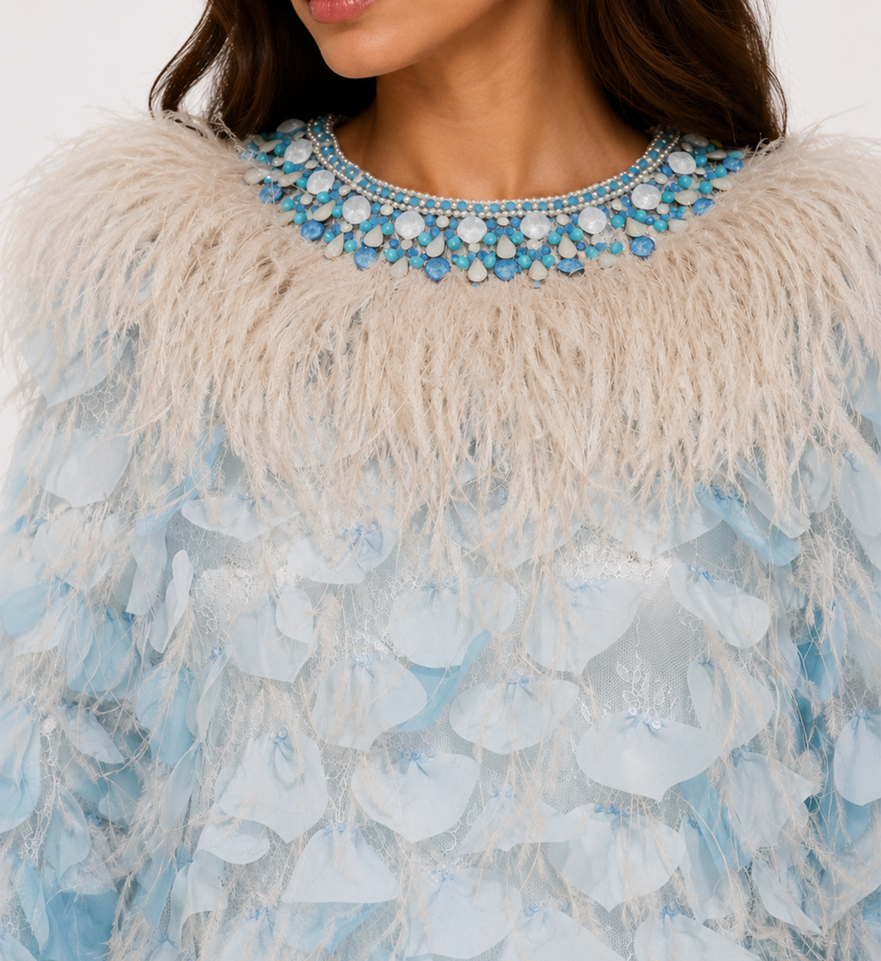 FEATHERED MINI DRESS