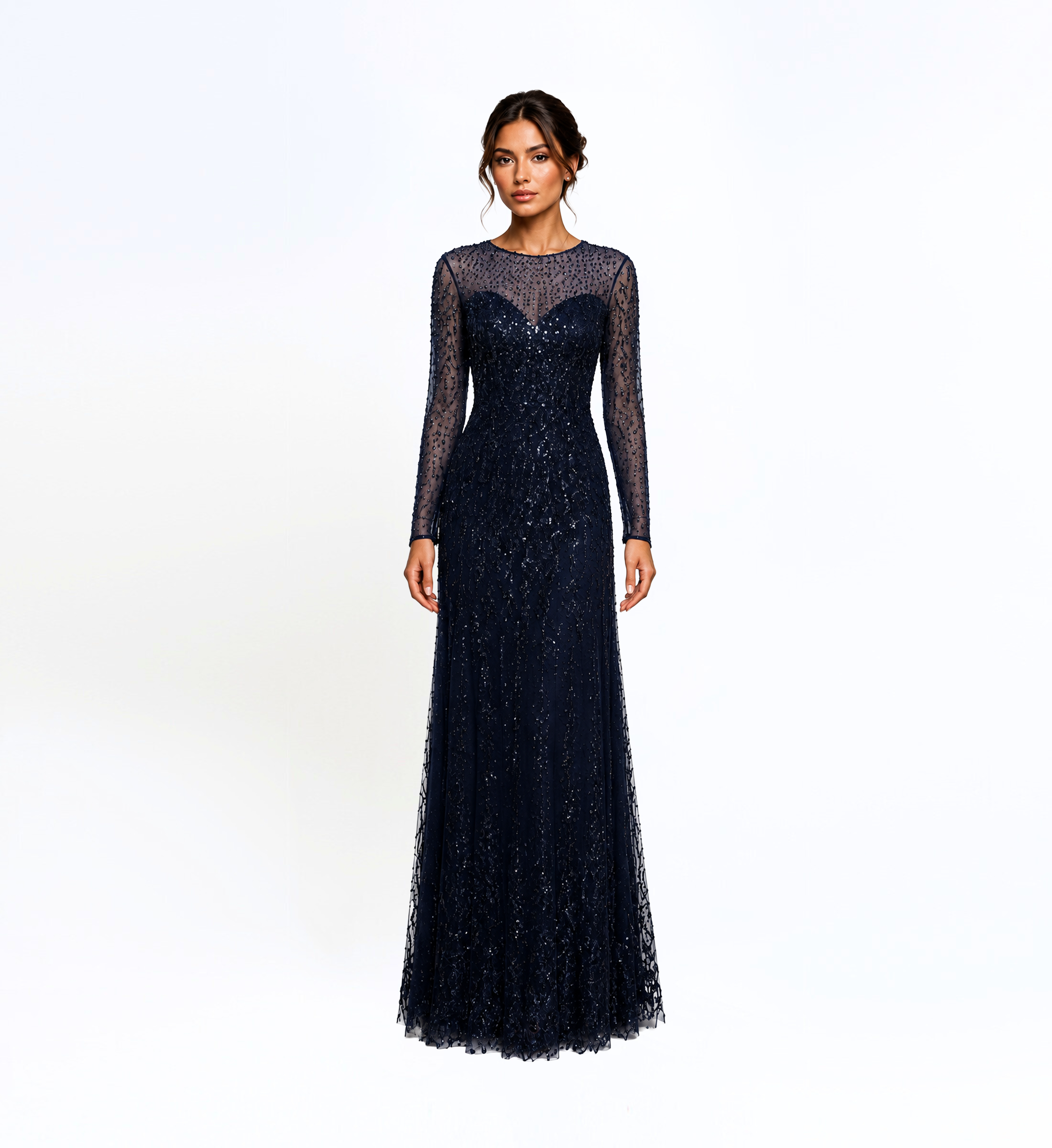 Sequin Embroidered Long Dress