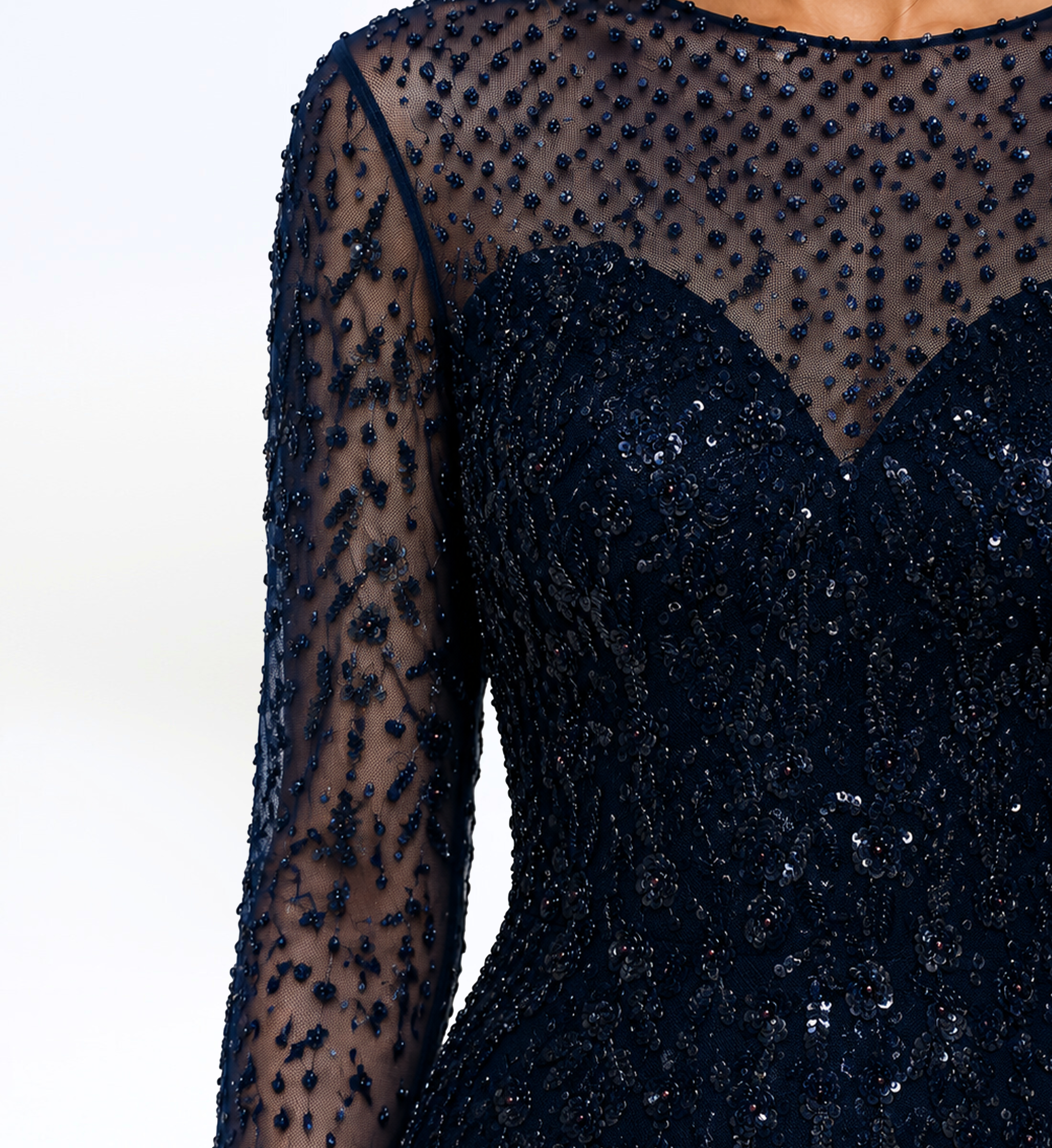Sequin Embroidered Long Dress