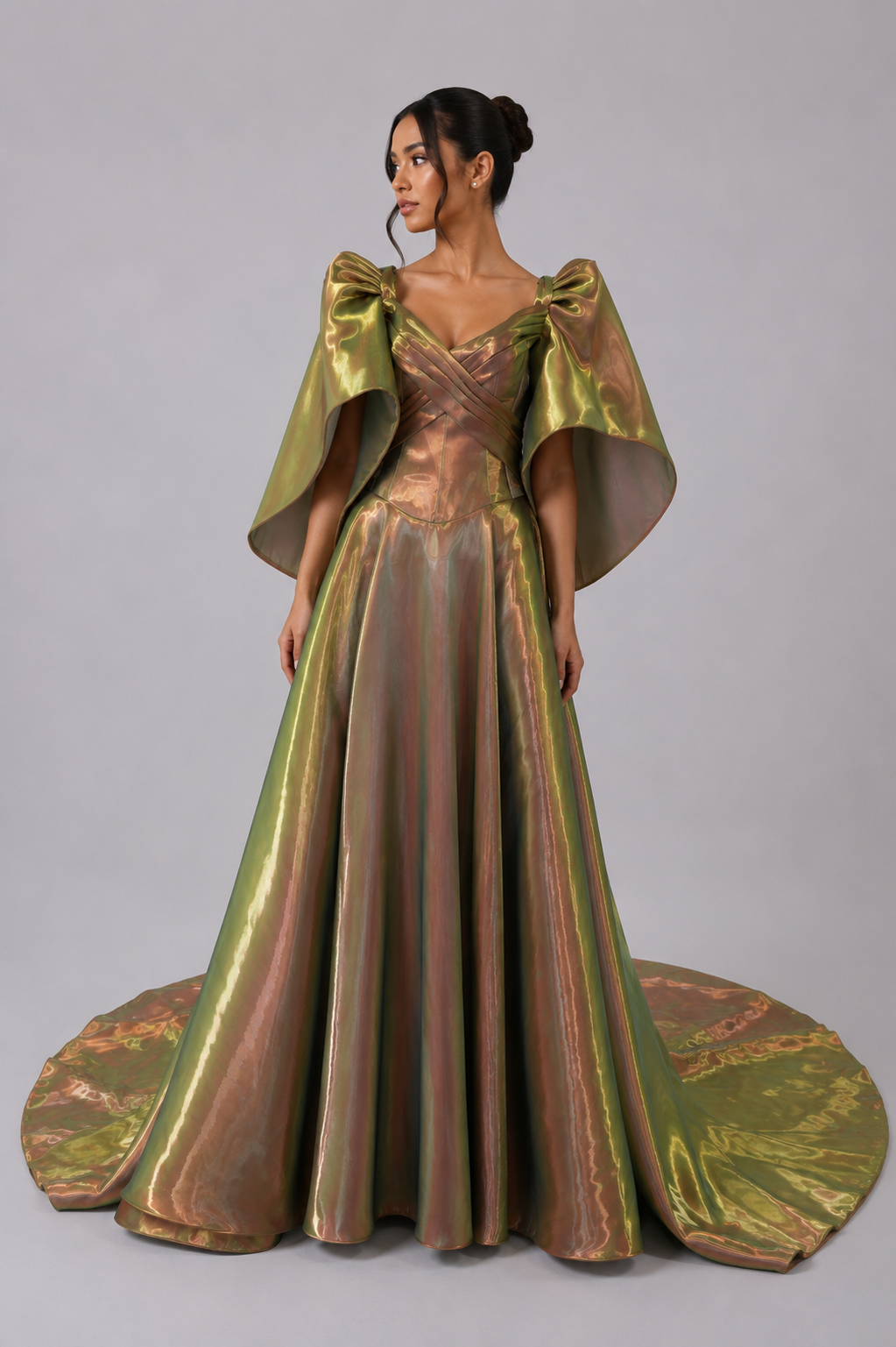 IRIDESCENT SCULPTURAL BALL GOWN