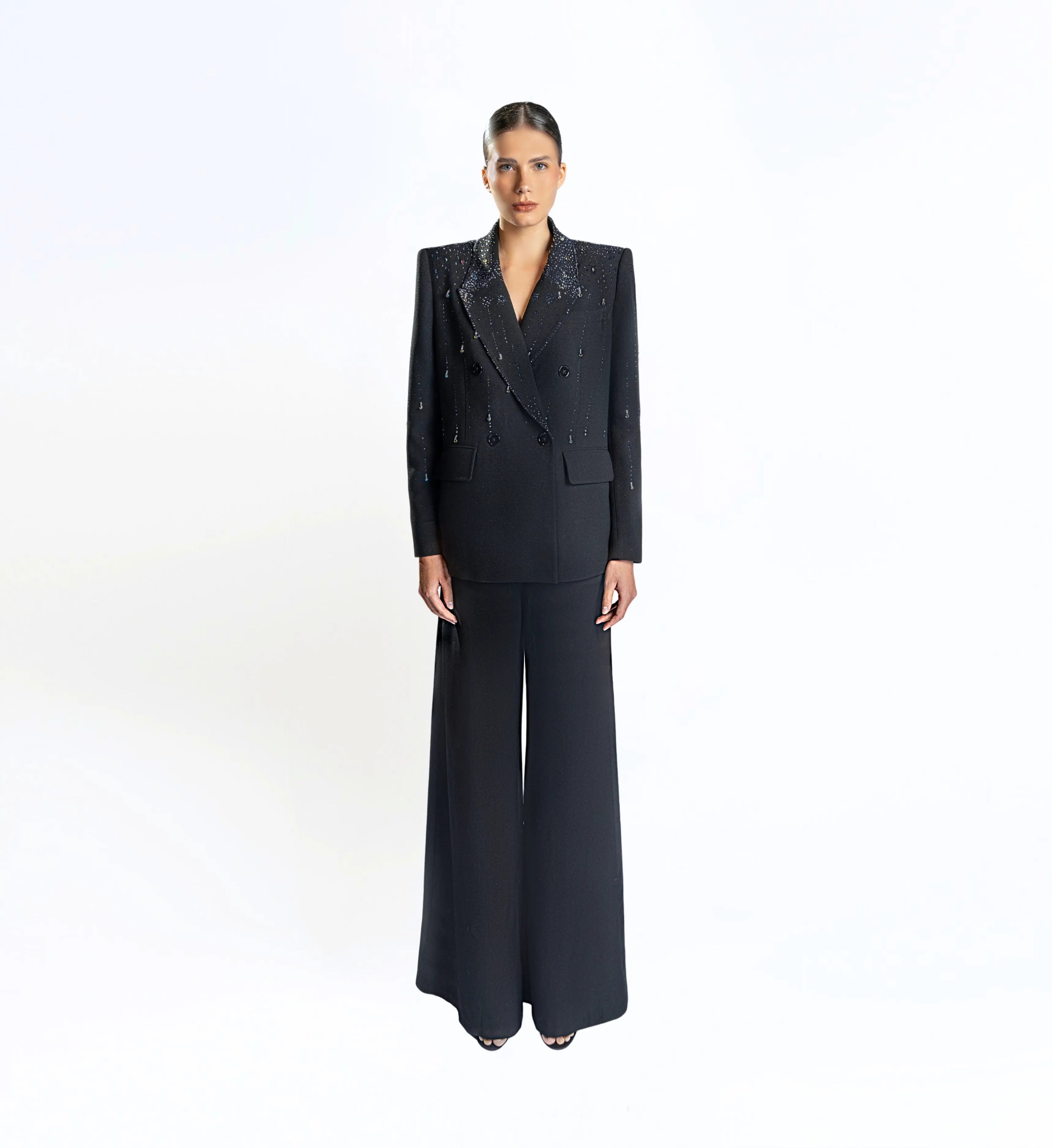Beaded Ladies Blazer – Black