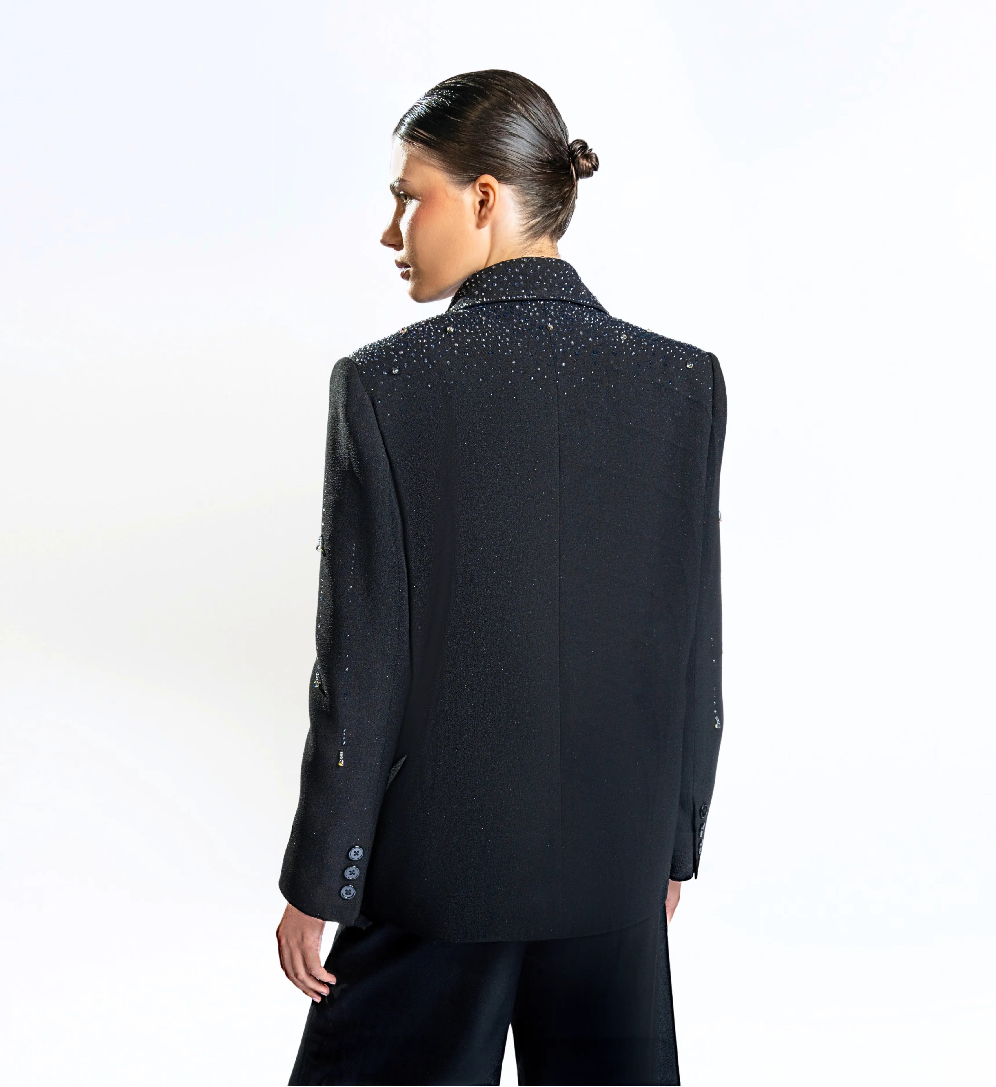 Beaded Ladies Blazer – Black