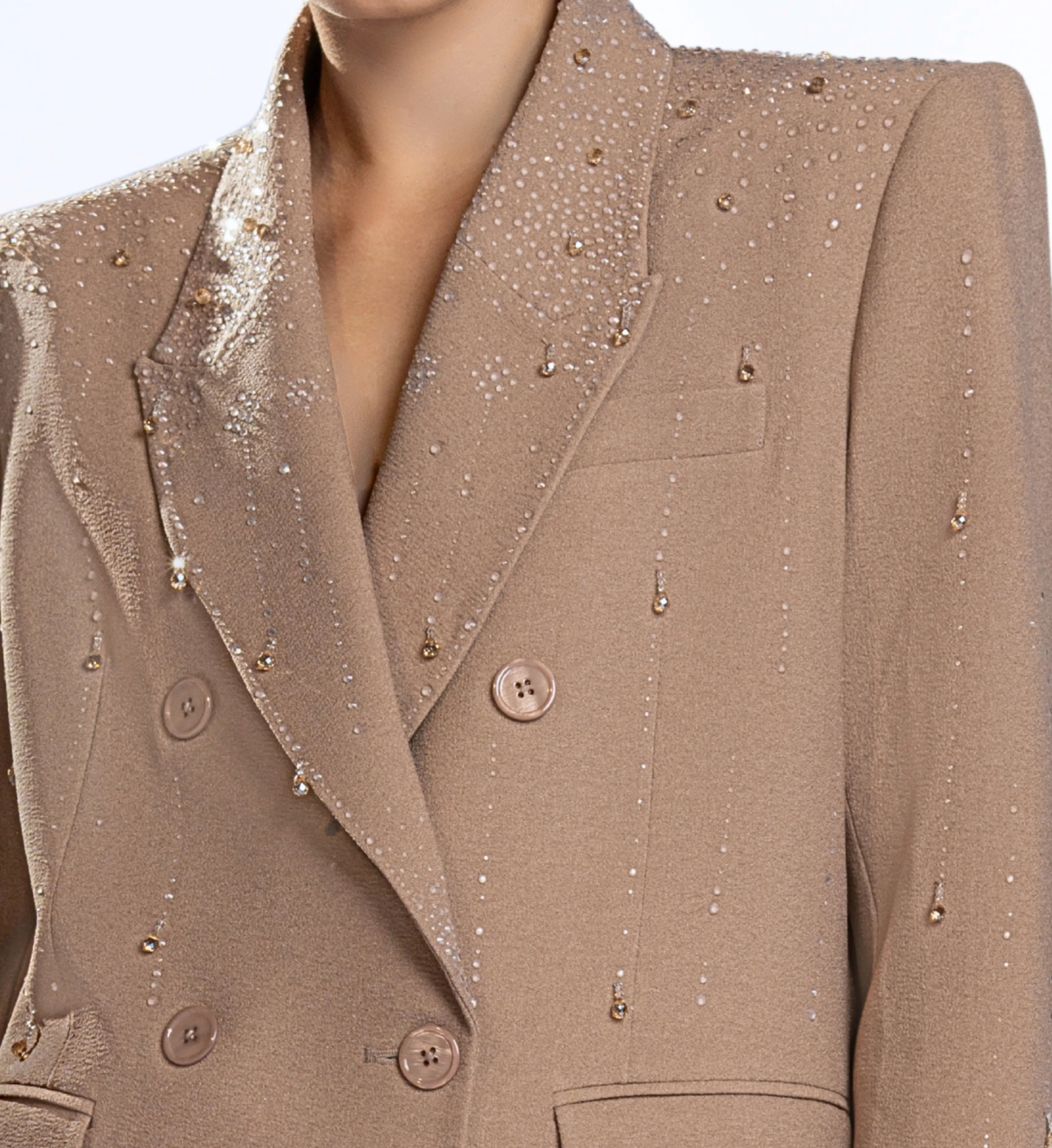 Beaded Ladies Blazer – Chestnut