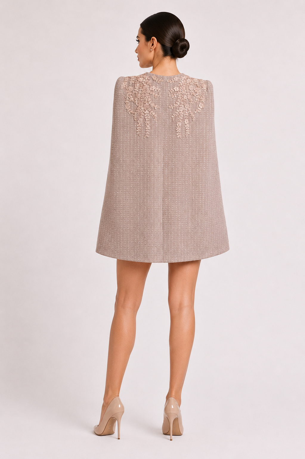 Wool Mini Dress With Cape
