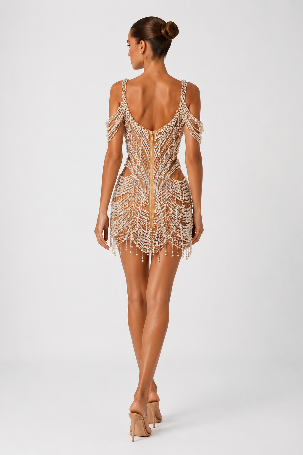 PEARL FRINGE MINI DRESS