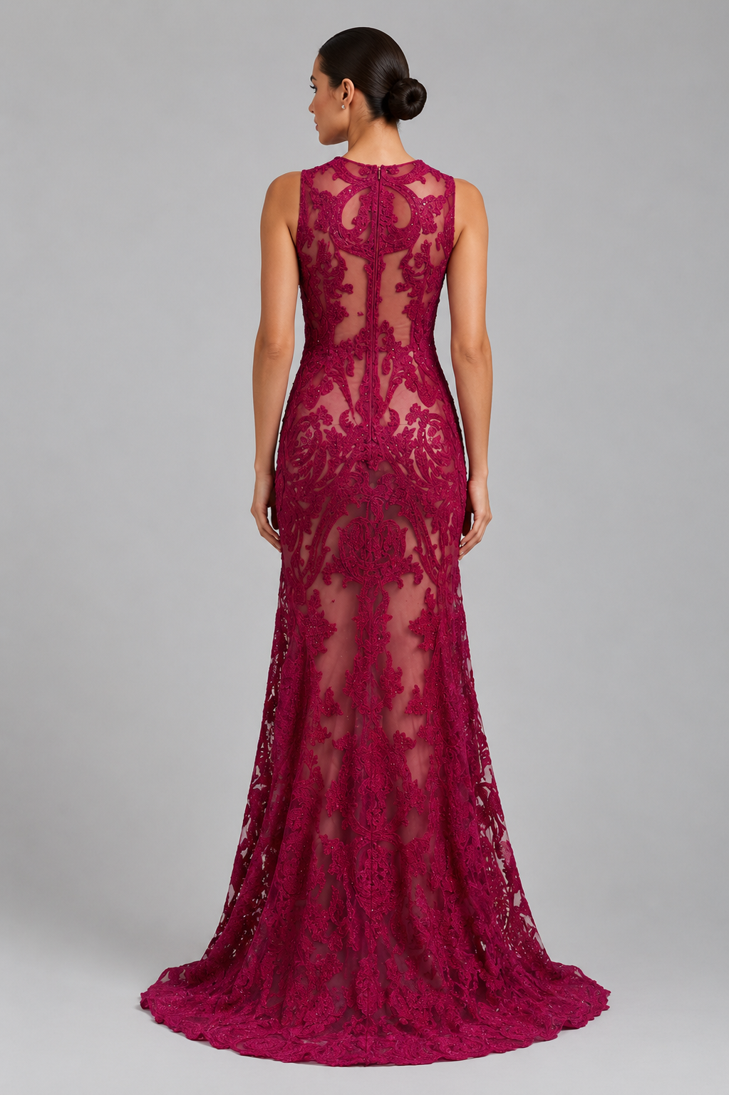 Embroidered Sleveeless Long Dress