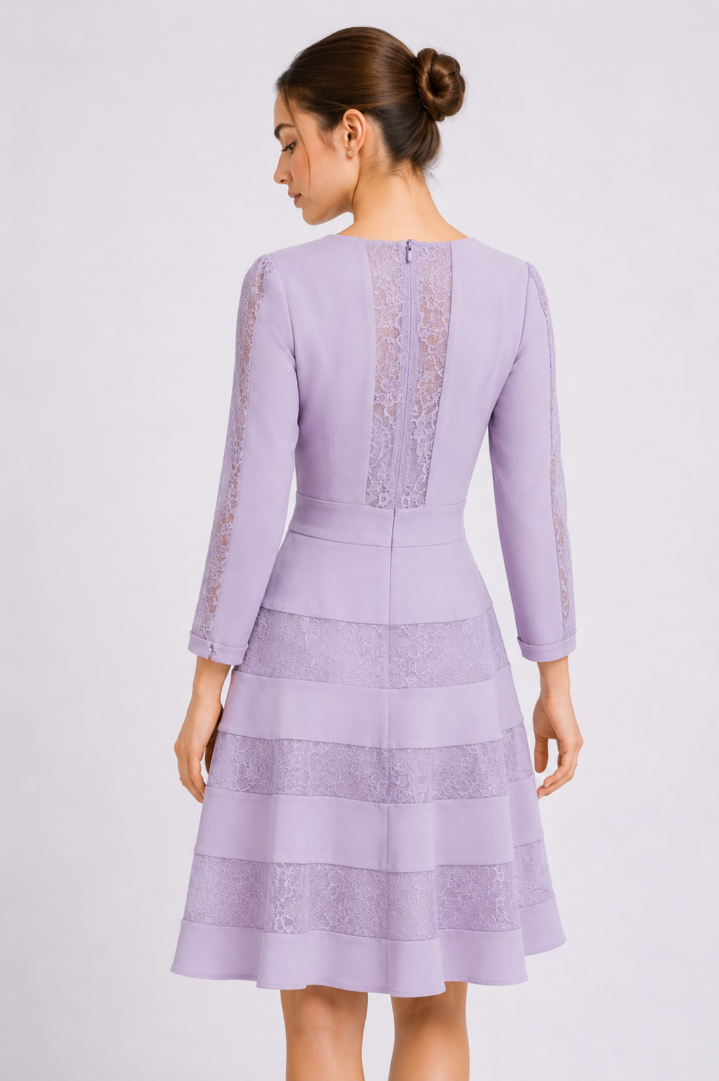 Crepe V-Neckline Mini Dress