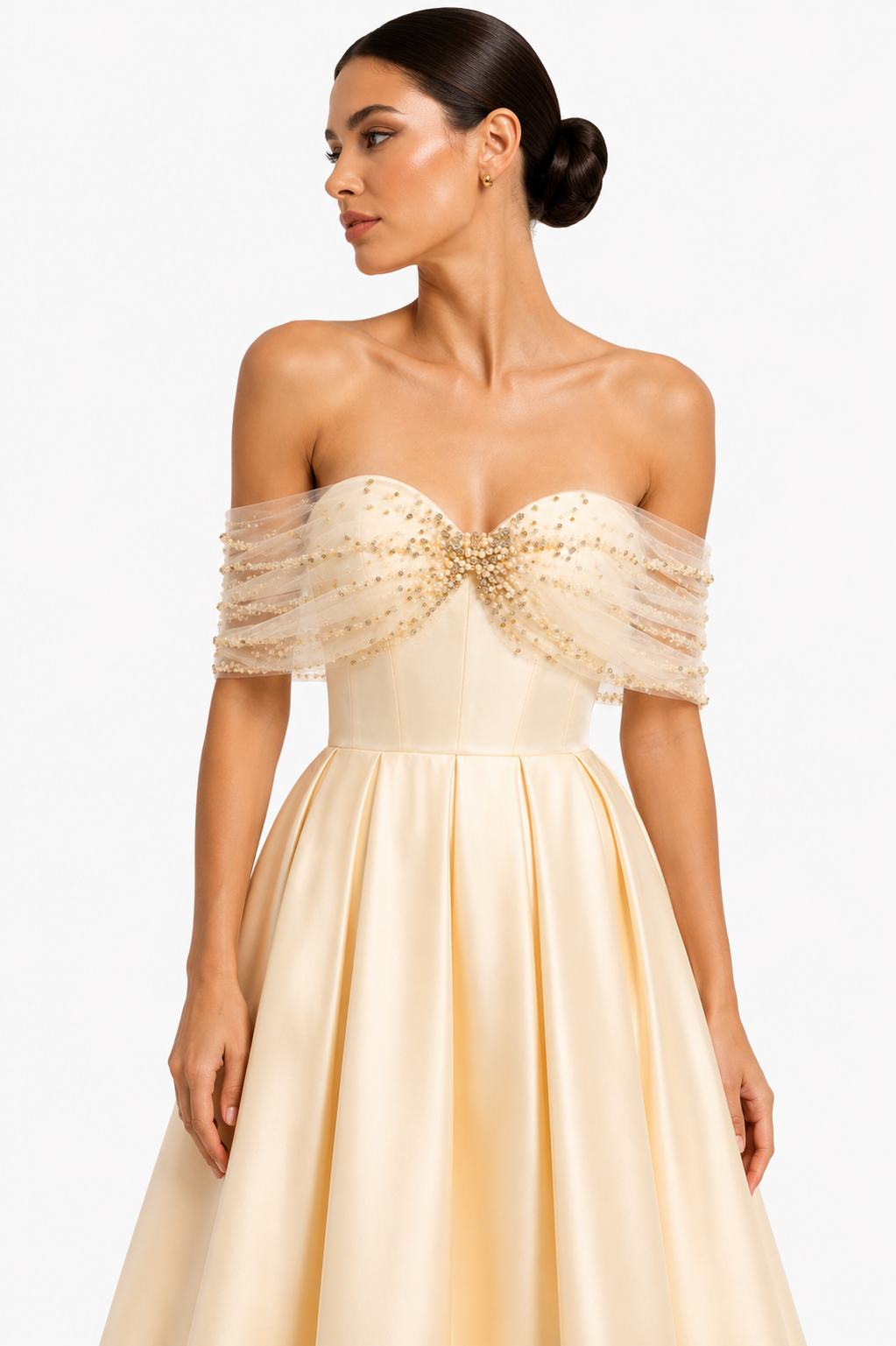 Embroidered Off-Shoulder Midi Dress